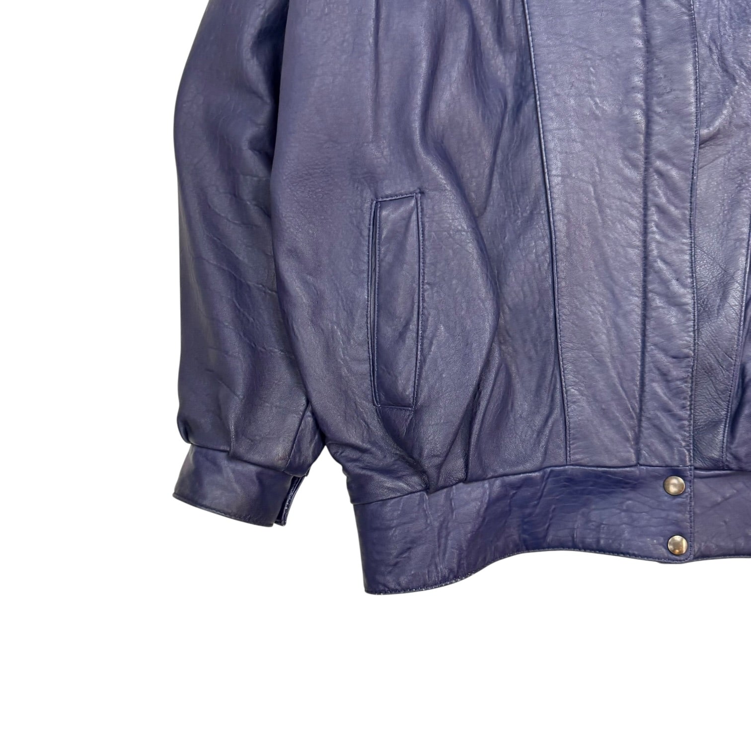 Vintage Cosa Nova Leather Jacket Deep Blue