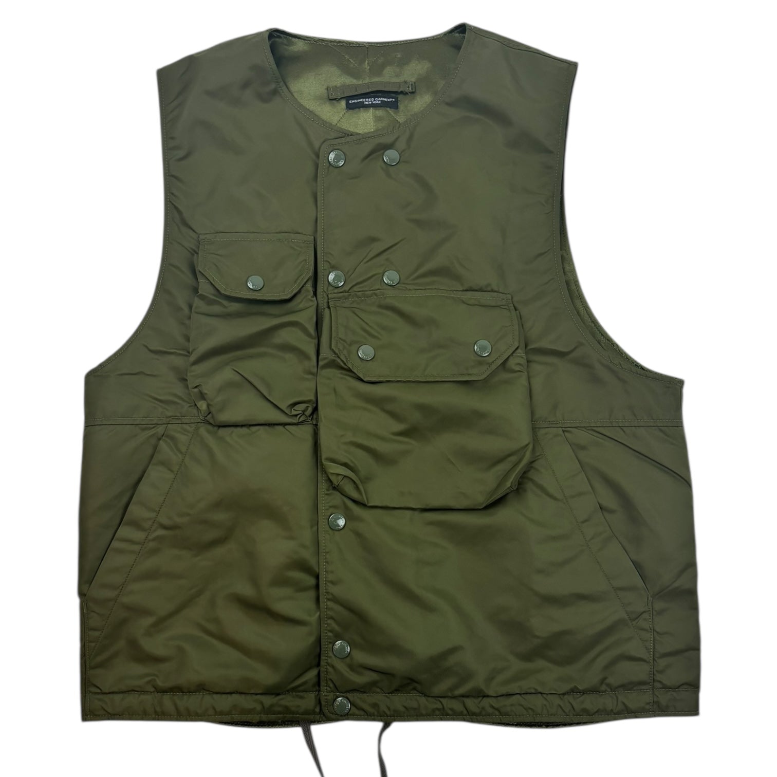 Engineered Garments Ripstop Cover Vest Olive Green