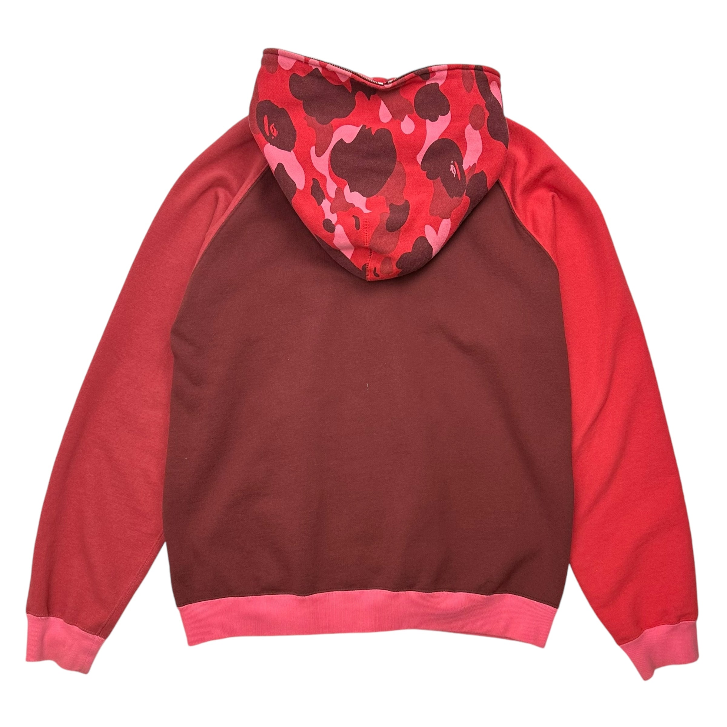 Bape ABC Colour Camo Full Zip Hoodie Red