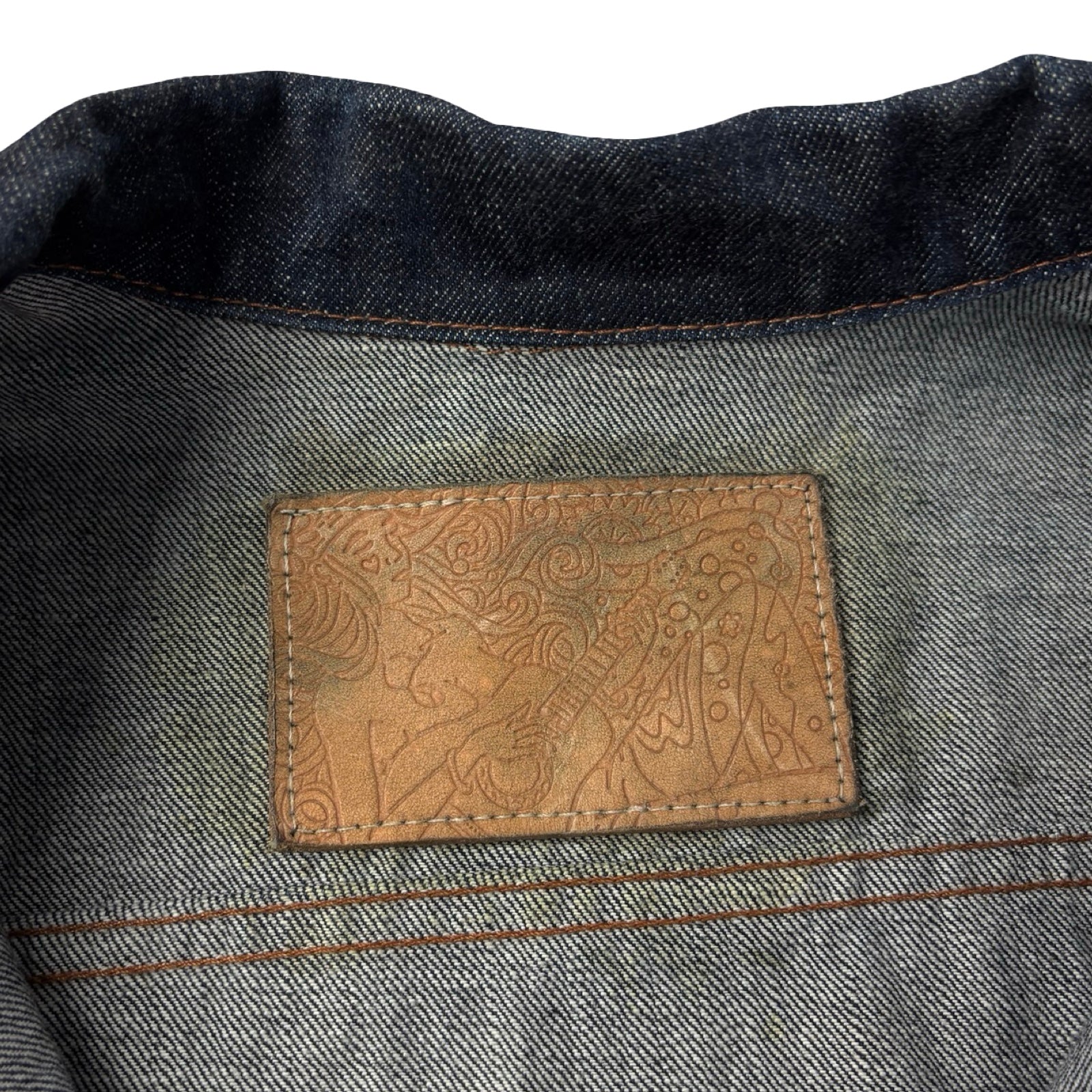 Naked & Famous Love And Peace Selvedge Denim Jacket Dark Wash