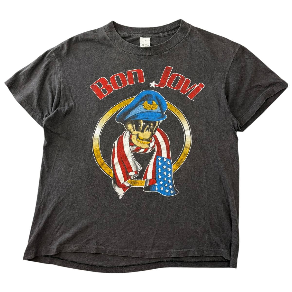 Vintage 80’s Bon Jovi Kicked Your Ass Tour T-Shirt Grey