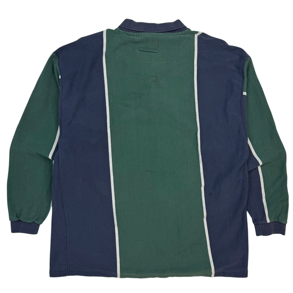 Vintage Lakewoods Bay Striped Rugby Polo Green/Navy