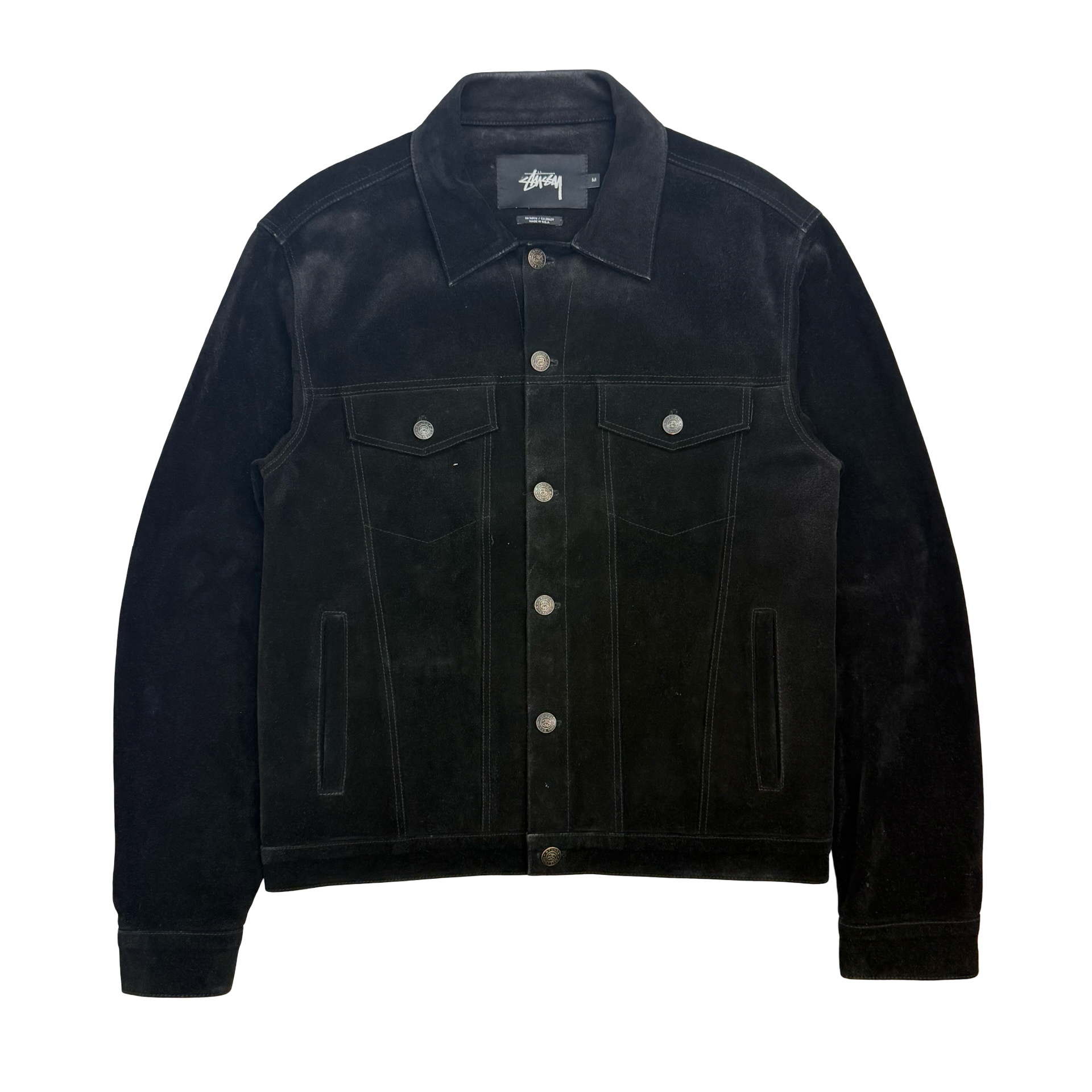 Stussy Suede Trucker Jacket Black