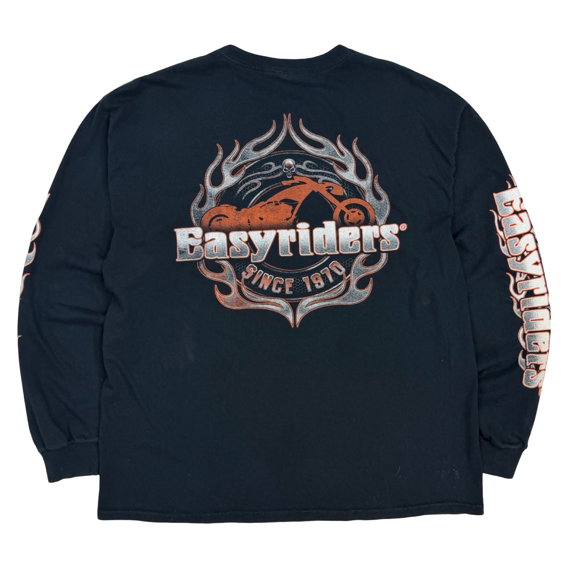 Vintage Easyriders Flaming Skull Longsleeve Black