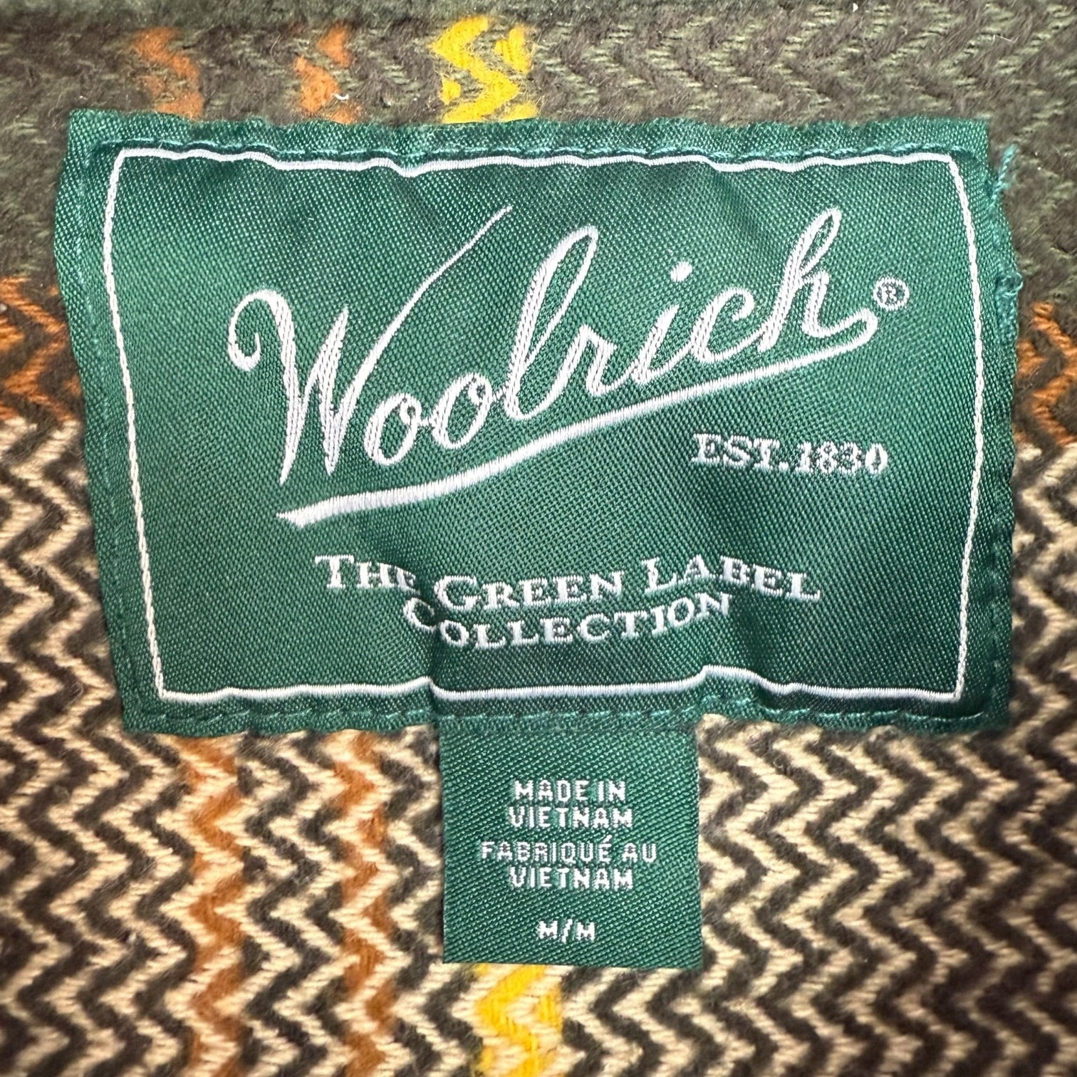 Vintage WoolRich Button Up Shirt Green/Yellow