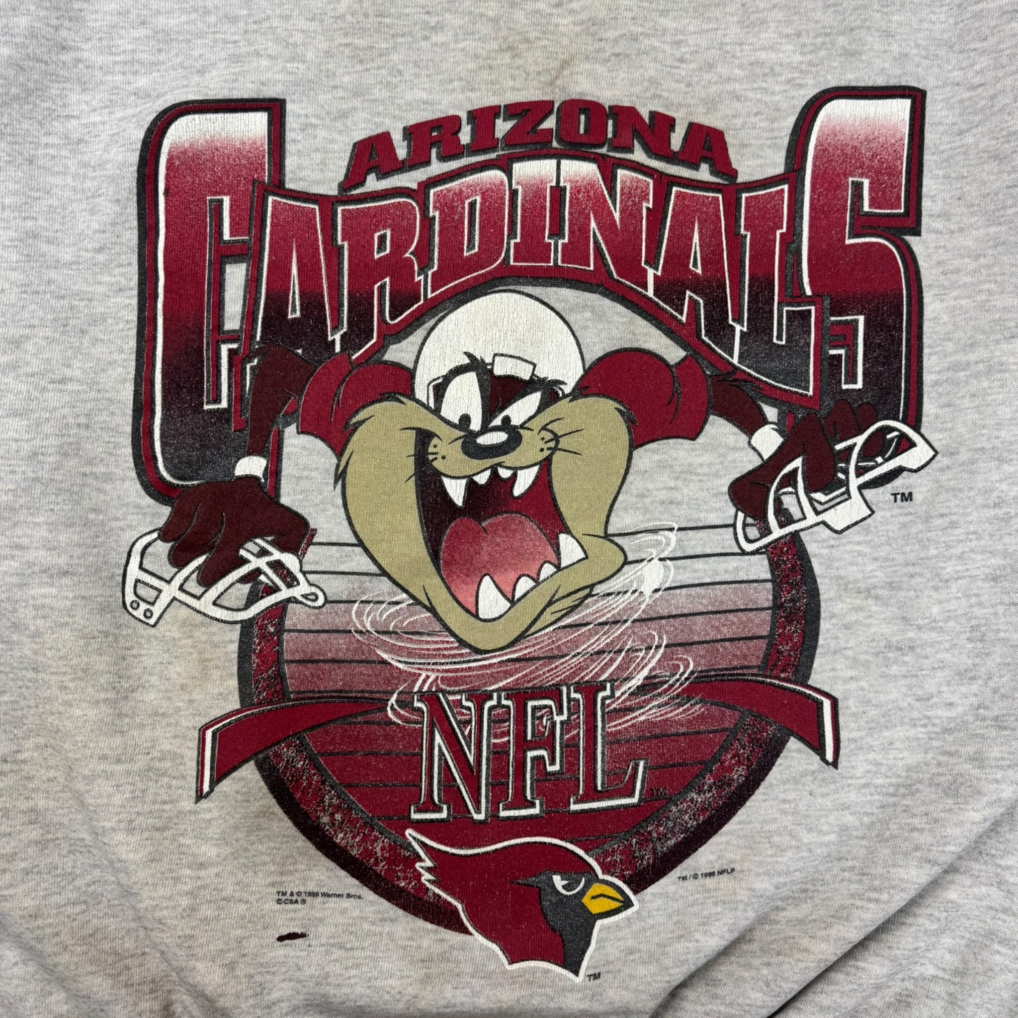 1996 Arizona Cardinals Taz Looney Tunes NFL Crewneck