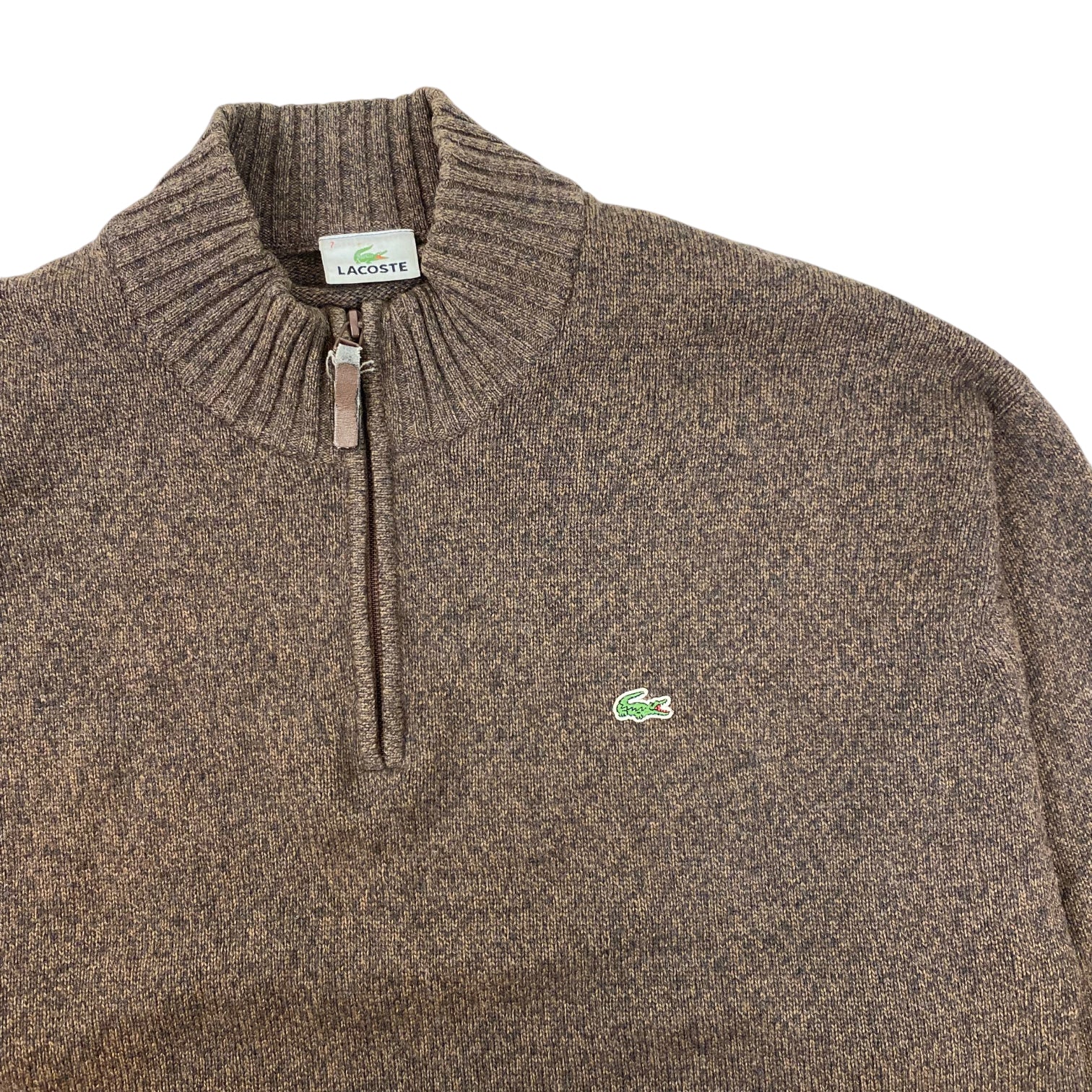 Vintage Lacoste Wool Quarter Zip Brown