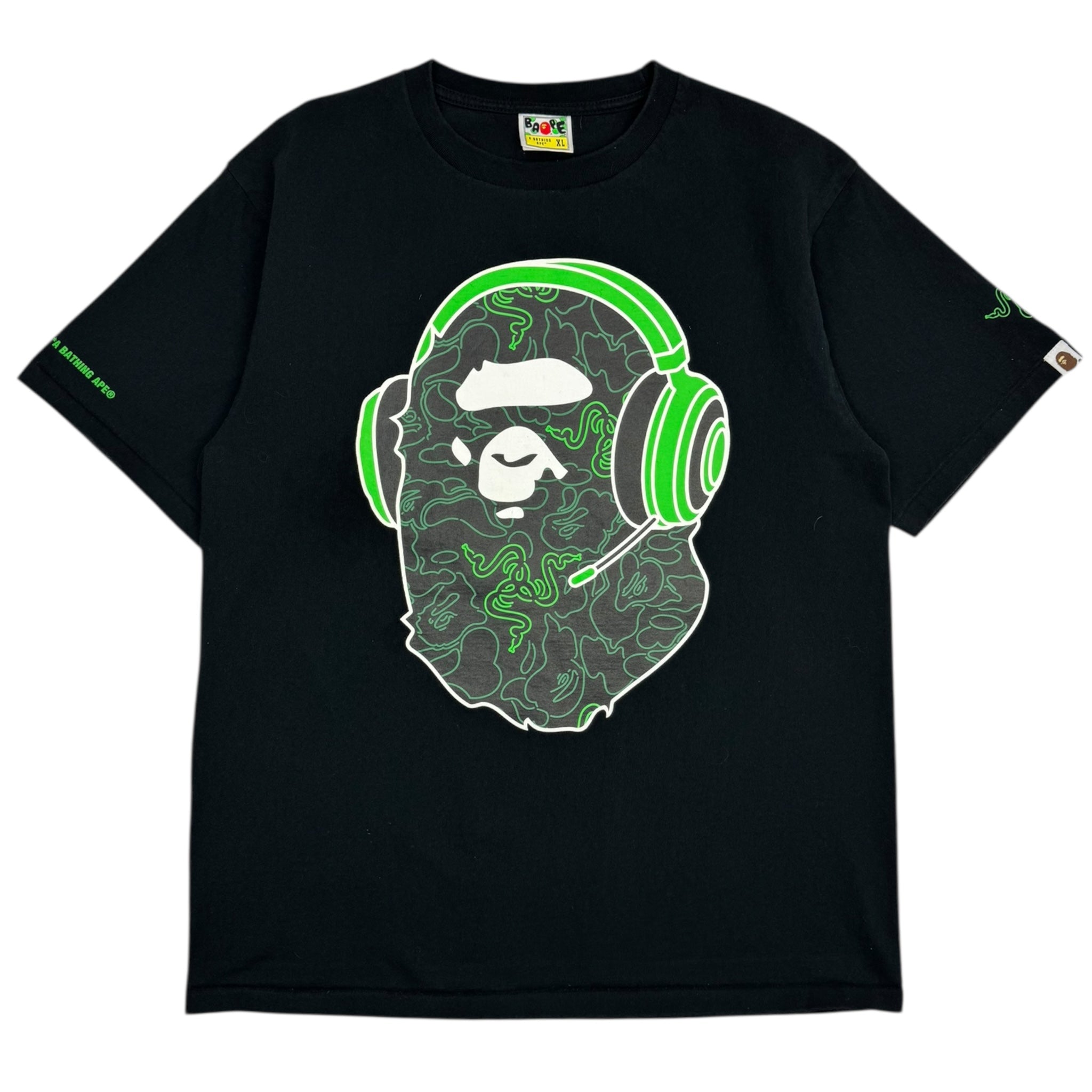 Bape x Razer Neon Camo Ape Head T-Shirt