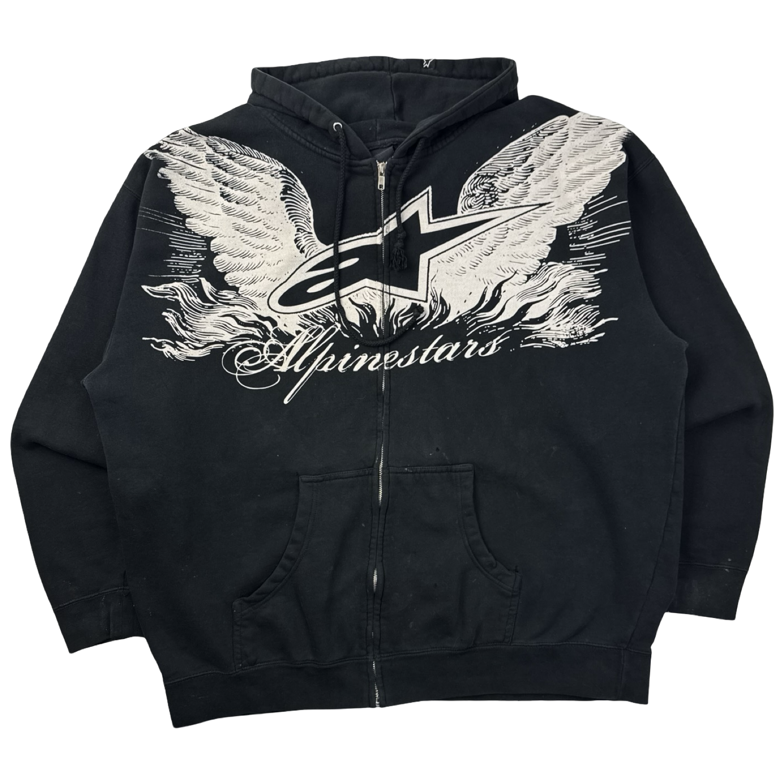 Vintage Y2K Alpinestars Angel Wings Moto-X Zip Up Hoodie