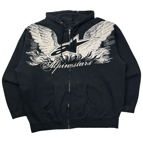 Vintage Y2K Alpinestars Angel Wings Moto-X Zip Up Hoodie