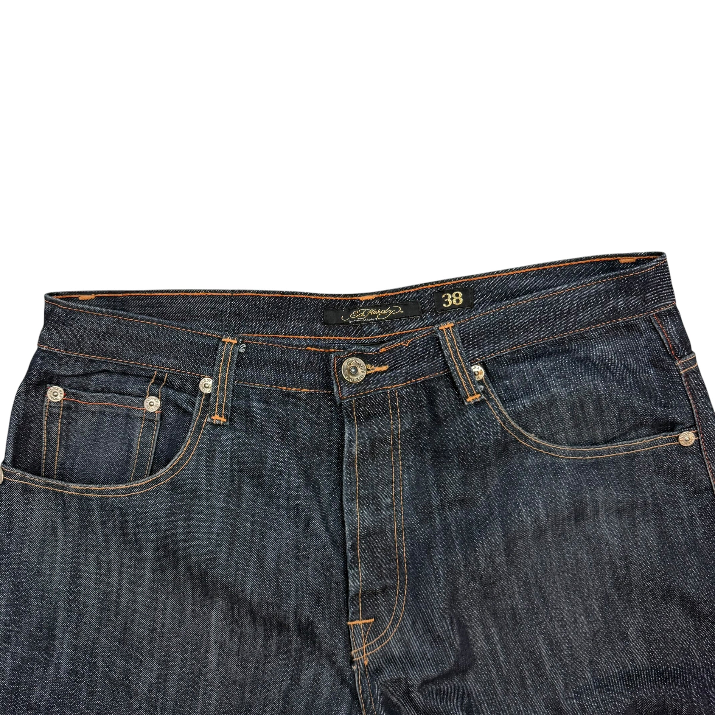 Vintage Ed Hardy By Christian Audiger Death Or Glory Denim Pants Dark Wash