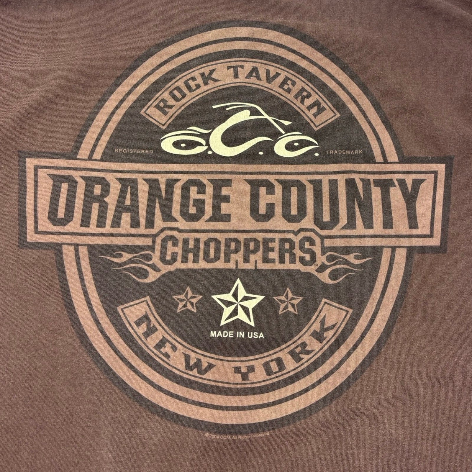 2004 Orange County Choppers Tavern New York T-Shirt Brown