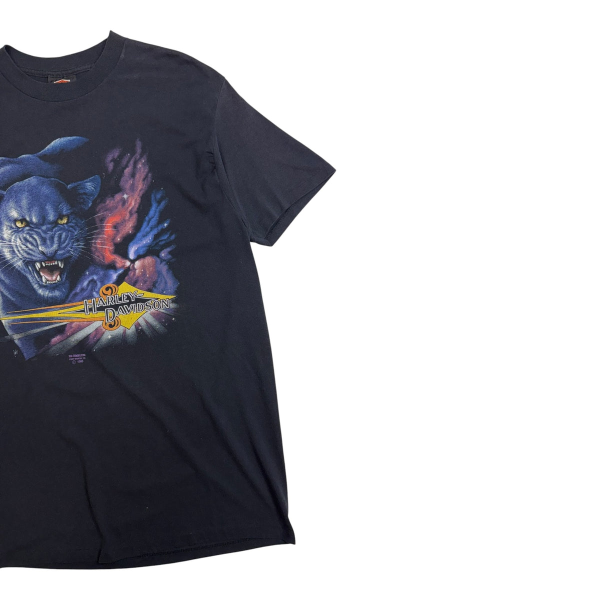 Harley Davidson 1990 3D Emblem Panther T-Shirt Black