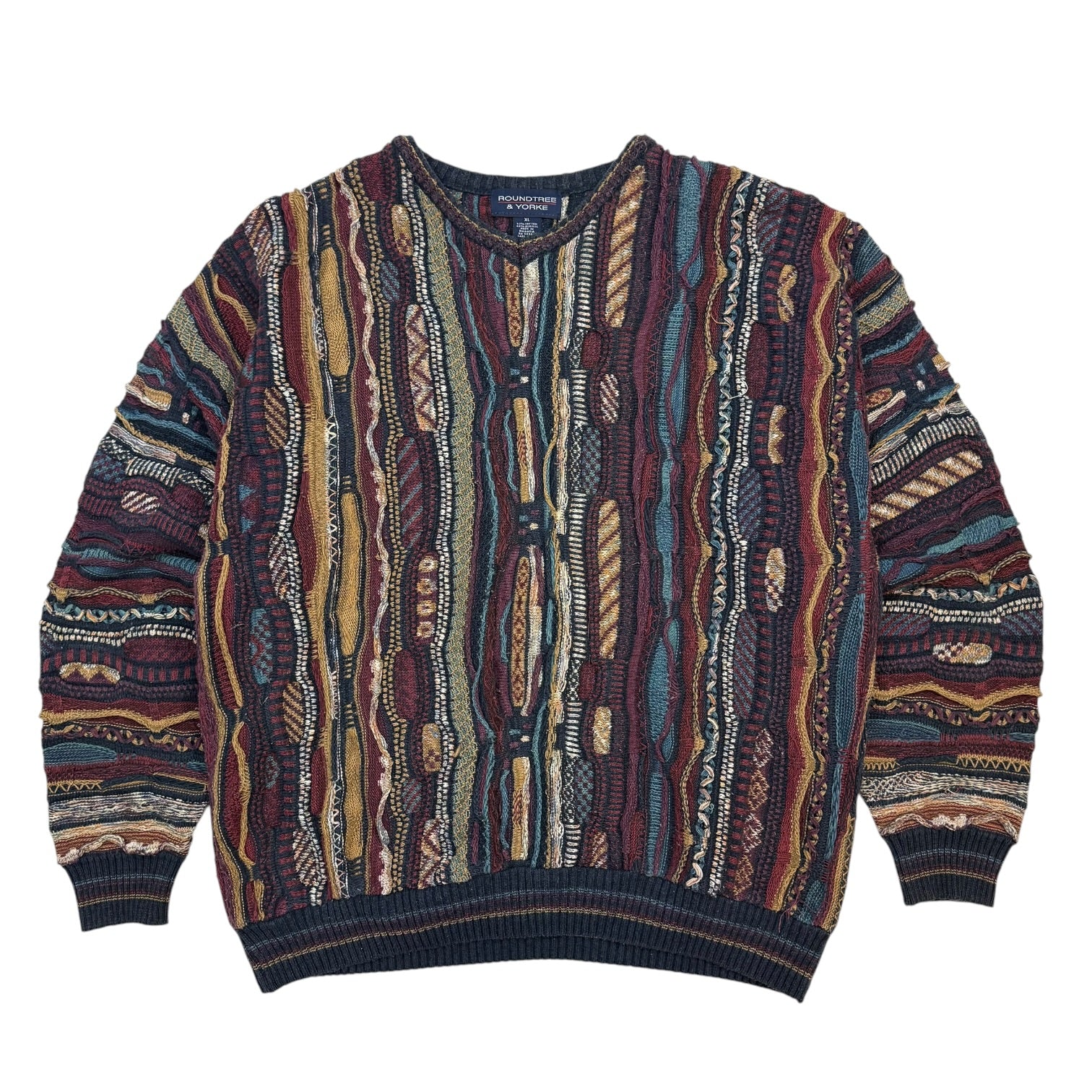 Vintage RoundTree & Yorke Cable Knit Sweater Multicolour