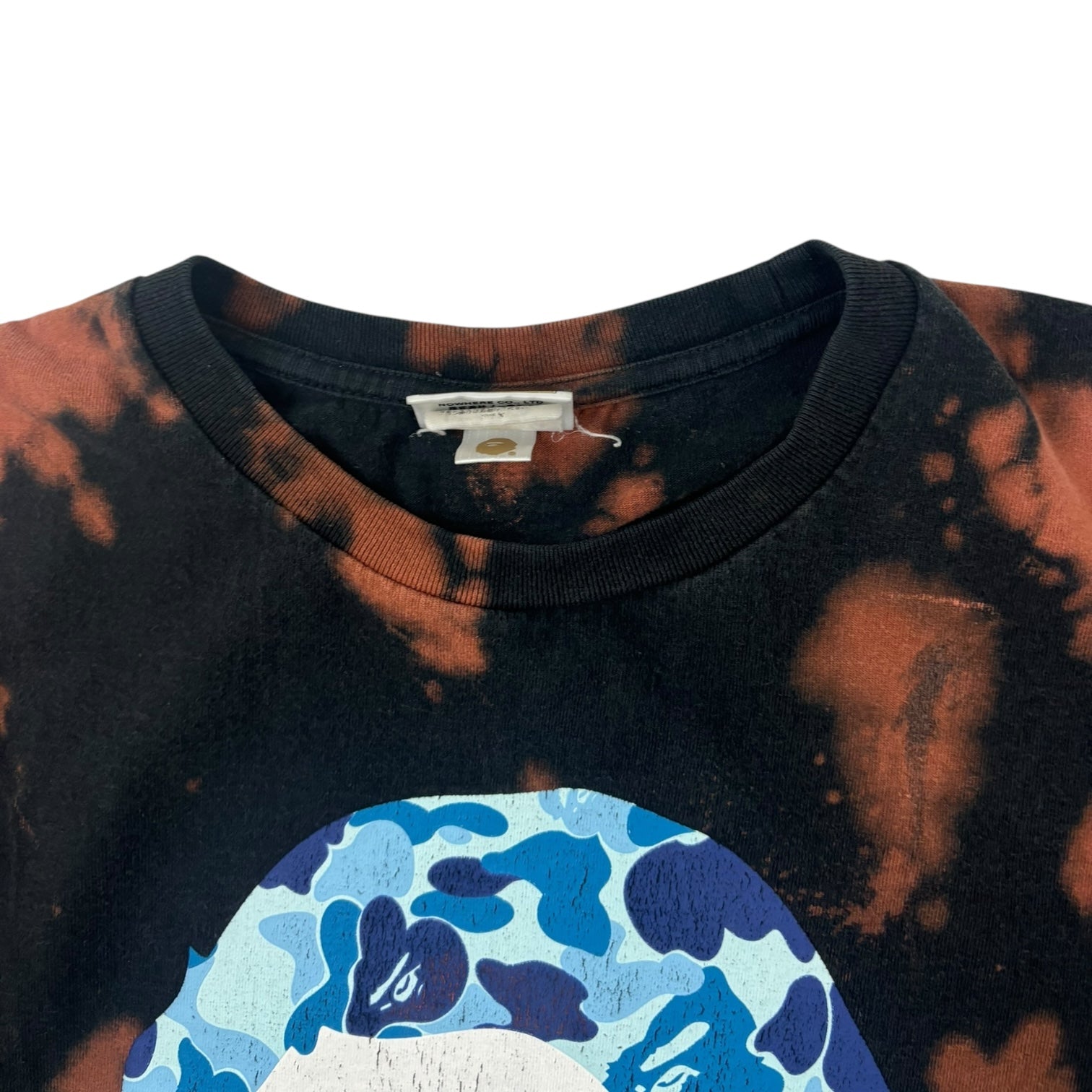 BAPE ABC Camo Big Head Bleached T-Shirt Black