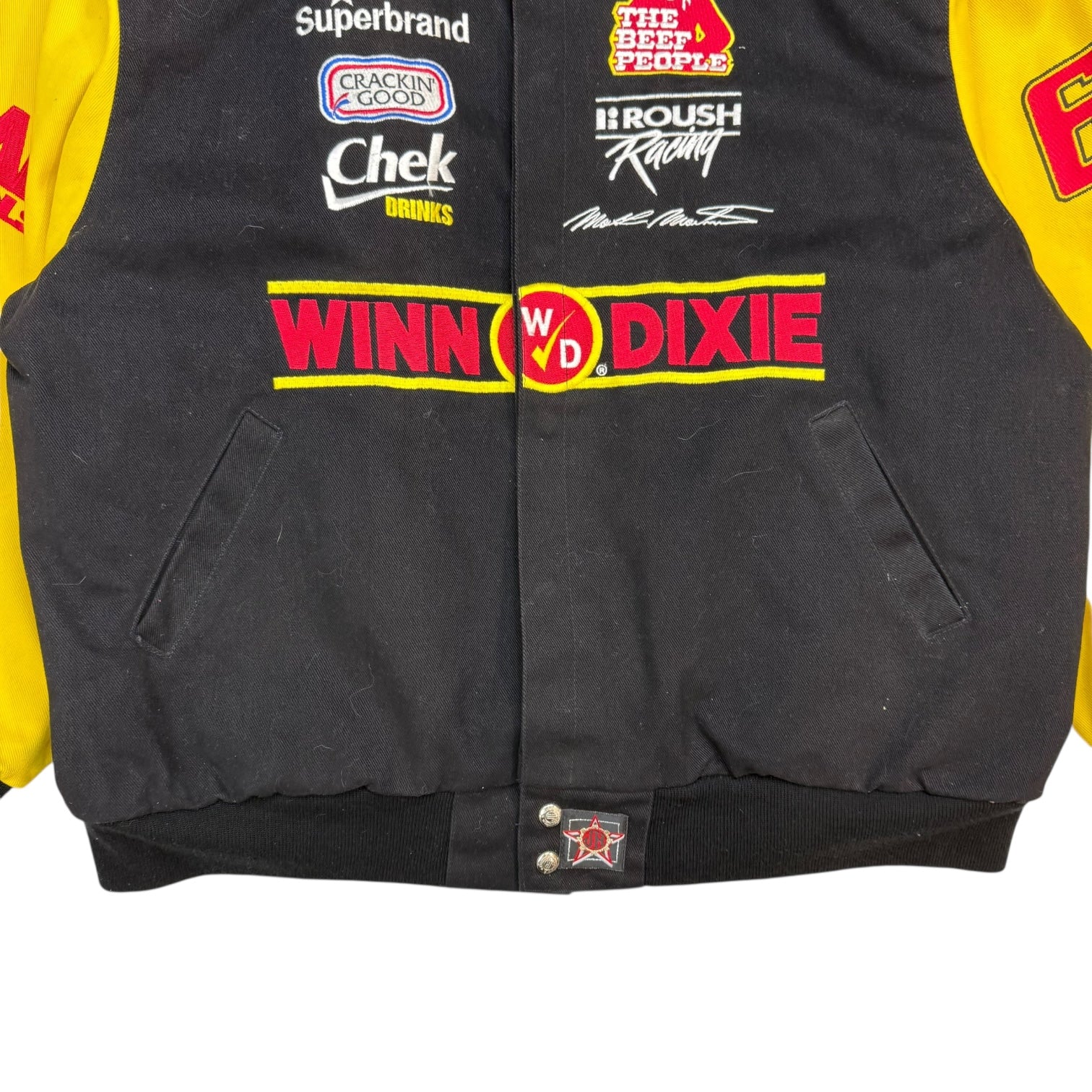 Vintage Jeff Hamilton NASCAR Mark Martin Jacket Yellow/Black