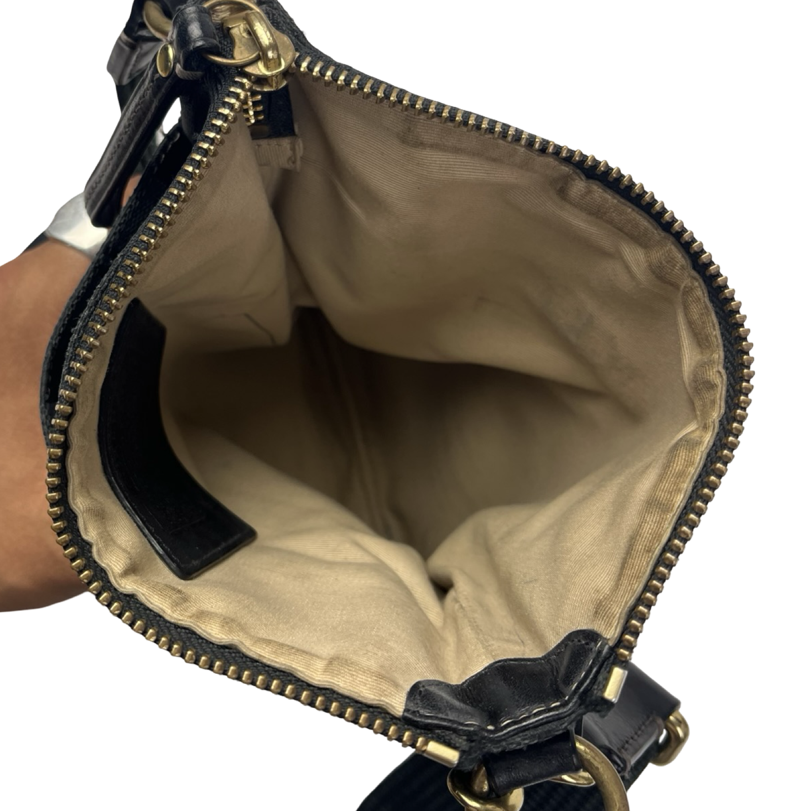 (W) Coach Hampton Signature Swingpack Crossbody Bag Black