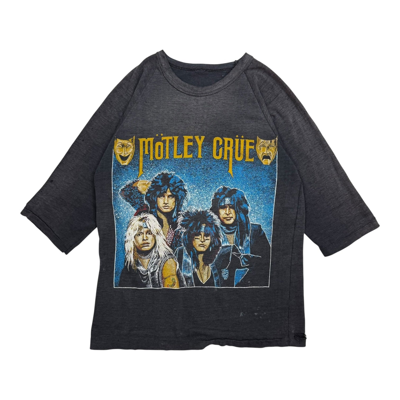 1980s Motley Crue Glam Theatre Of Pain Raglan Tee
