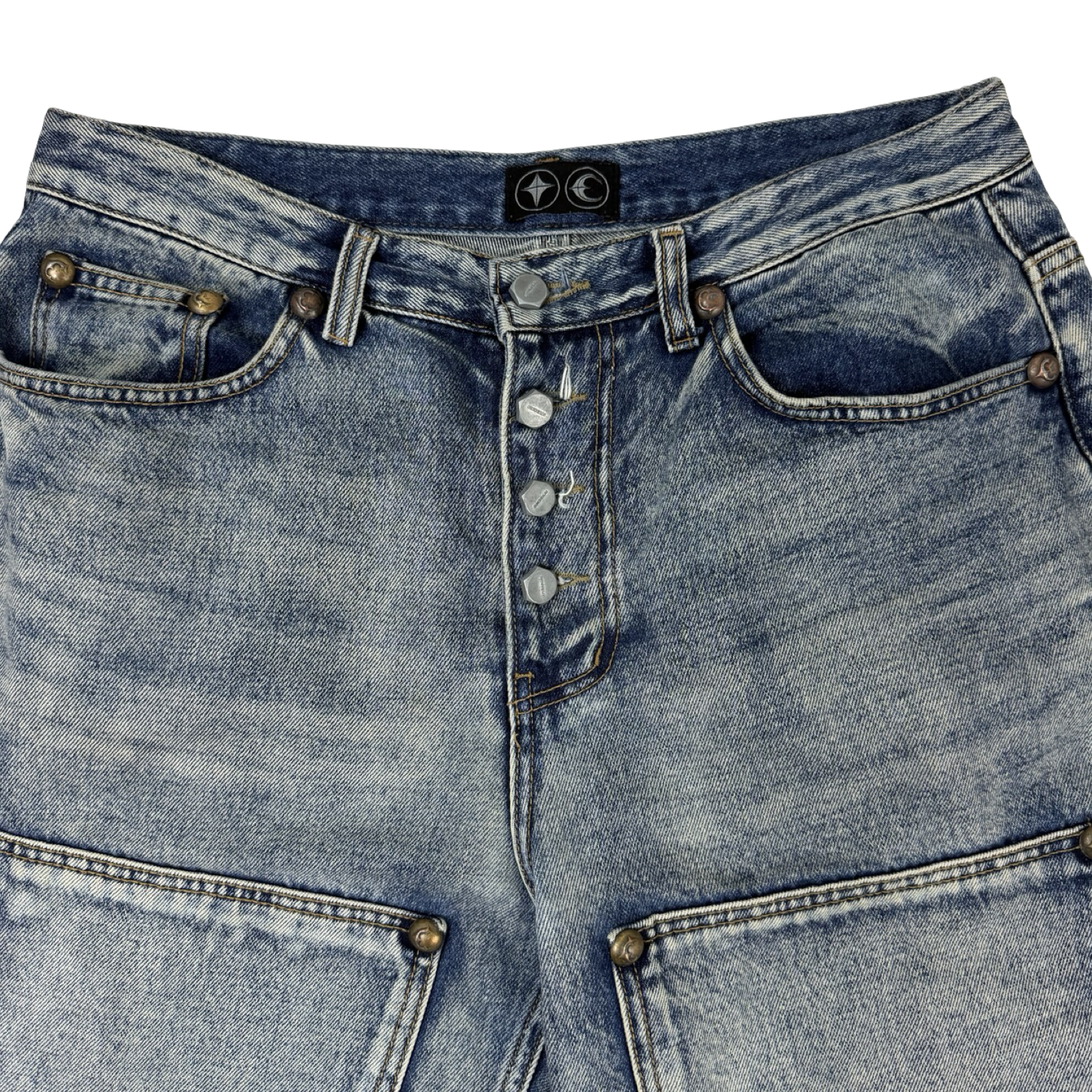 Thug Club Distressed Denim Shorts Washed Blue