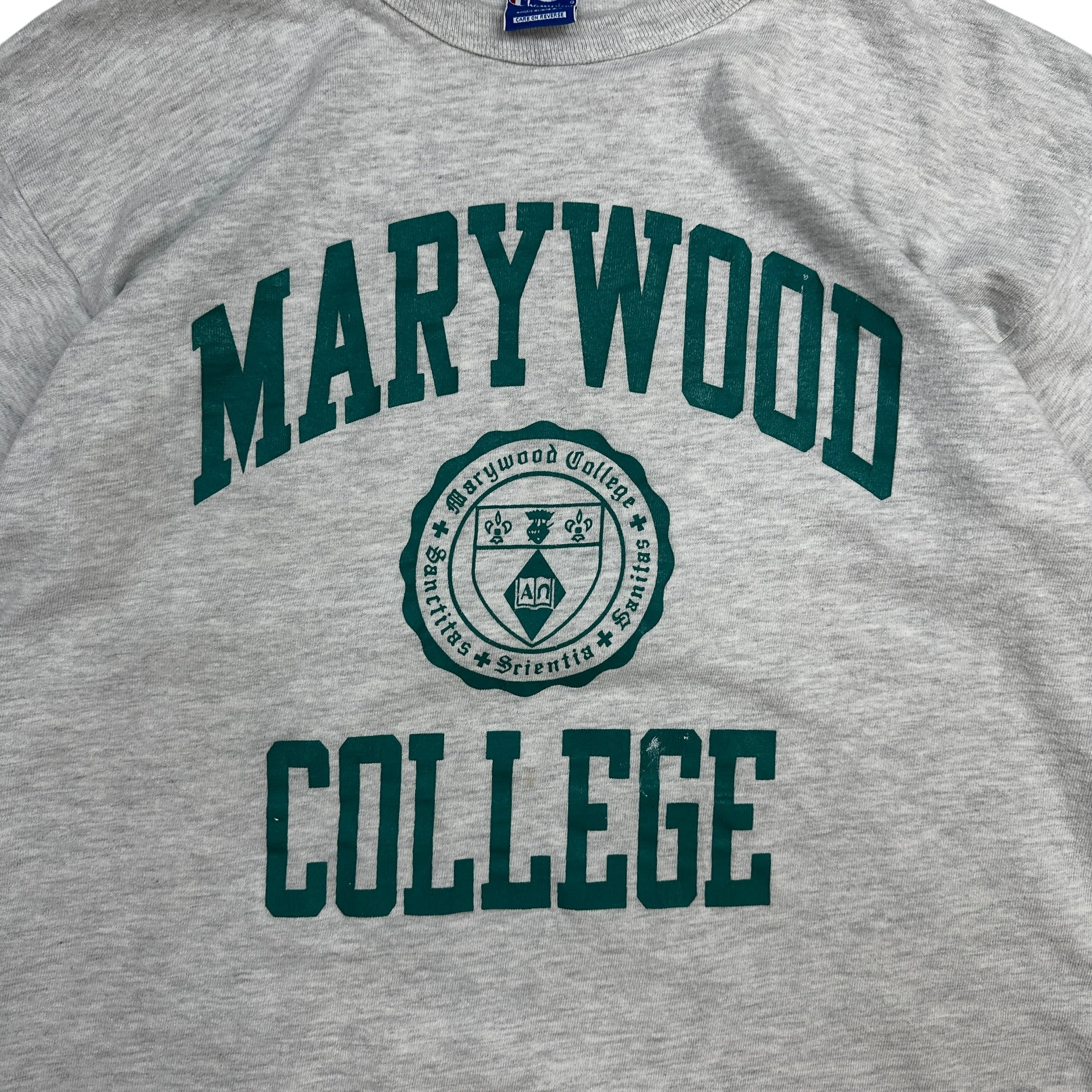 Vintage Marrywood College Champion Reverse Weave Tee Grey