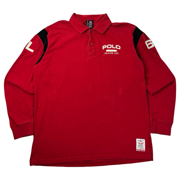 Vintage Polo Jeans Long Sleeve Polo Red