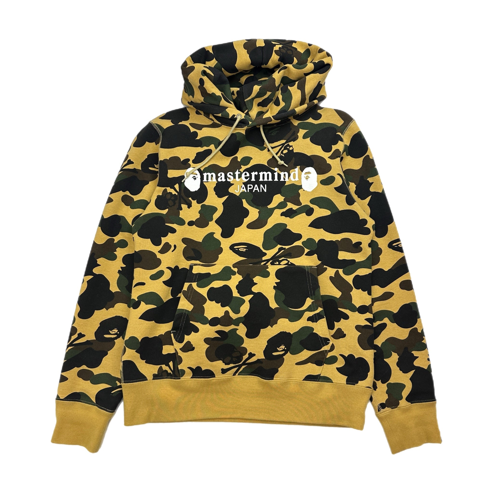 Bape x Mastermind Japan 1st Camo Embroidered Skull Hoodie Yellow