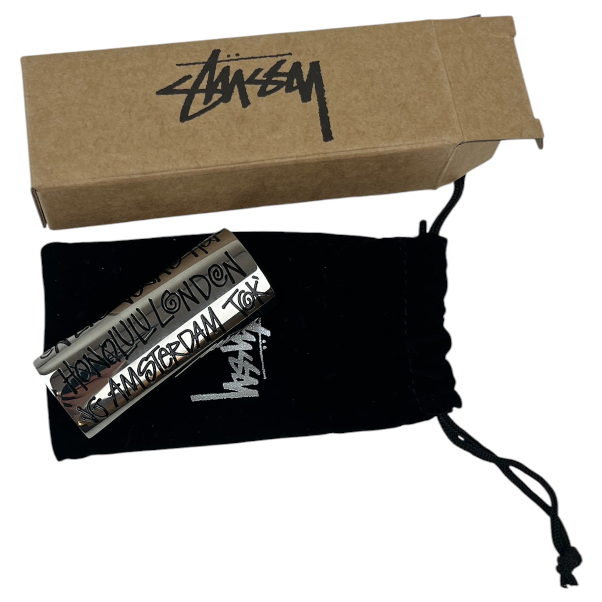 Stussy City Metal Lighter Case Silver