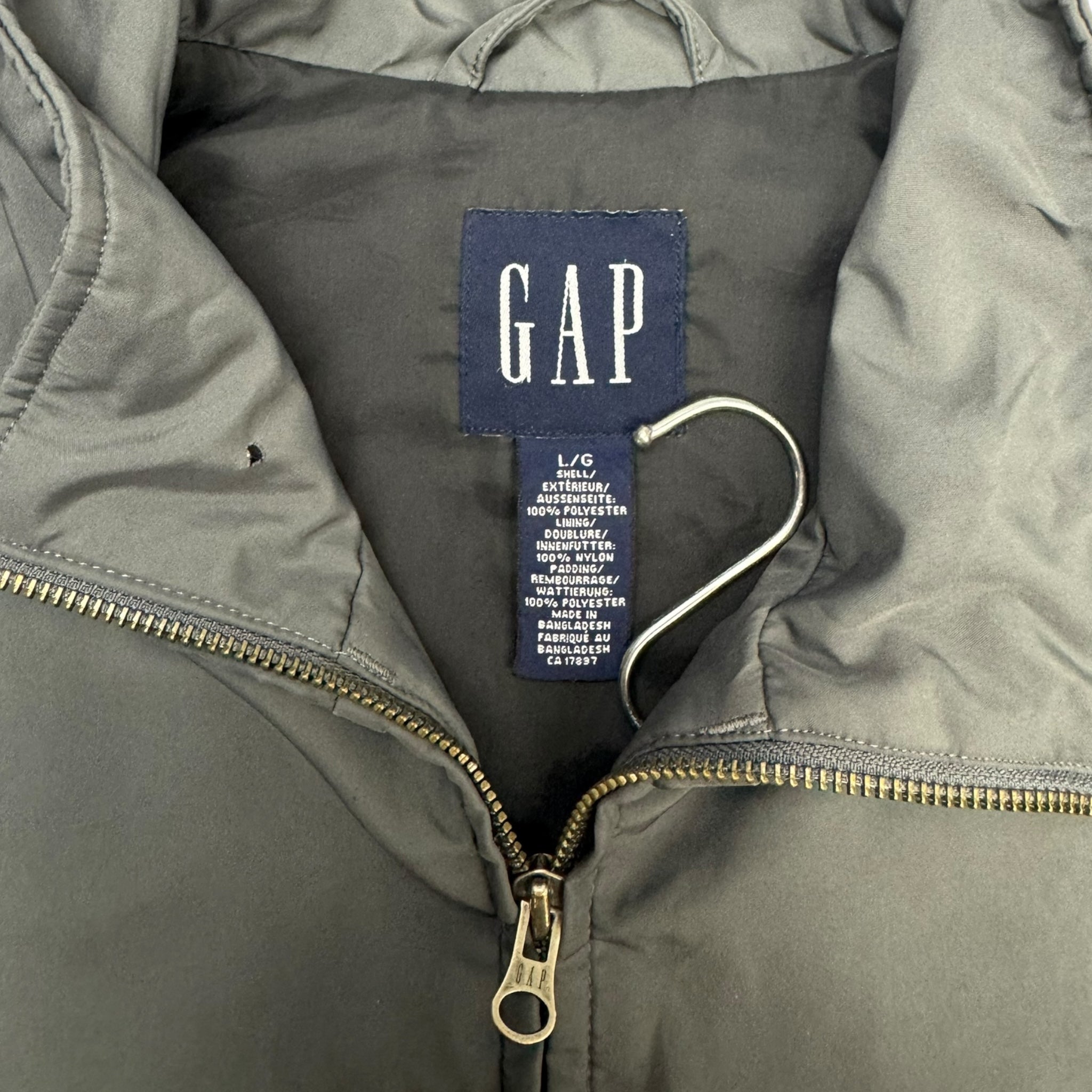 Vintage GAP Blank Insulated/Lined Zip Jacket Grey