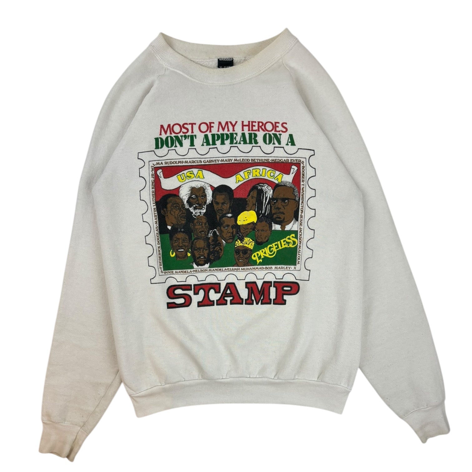 Vintage “Most Of My Heroes Don’t Appear On A Stamp” Crewneck White