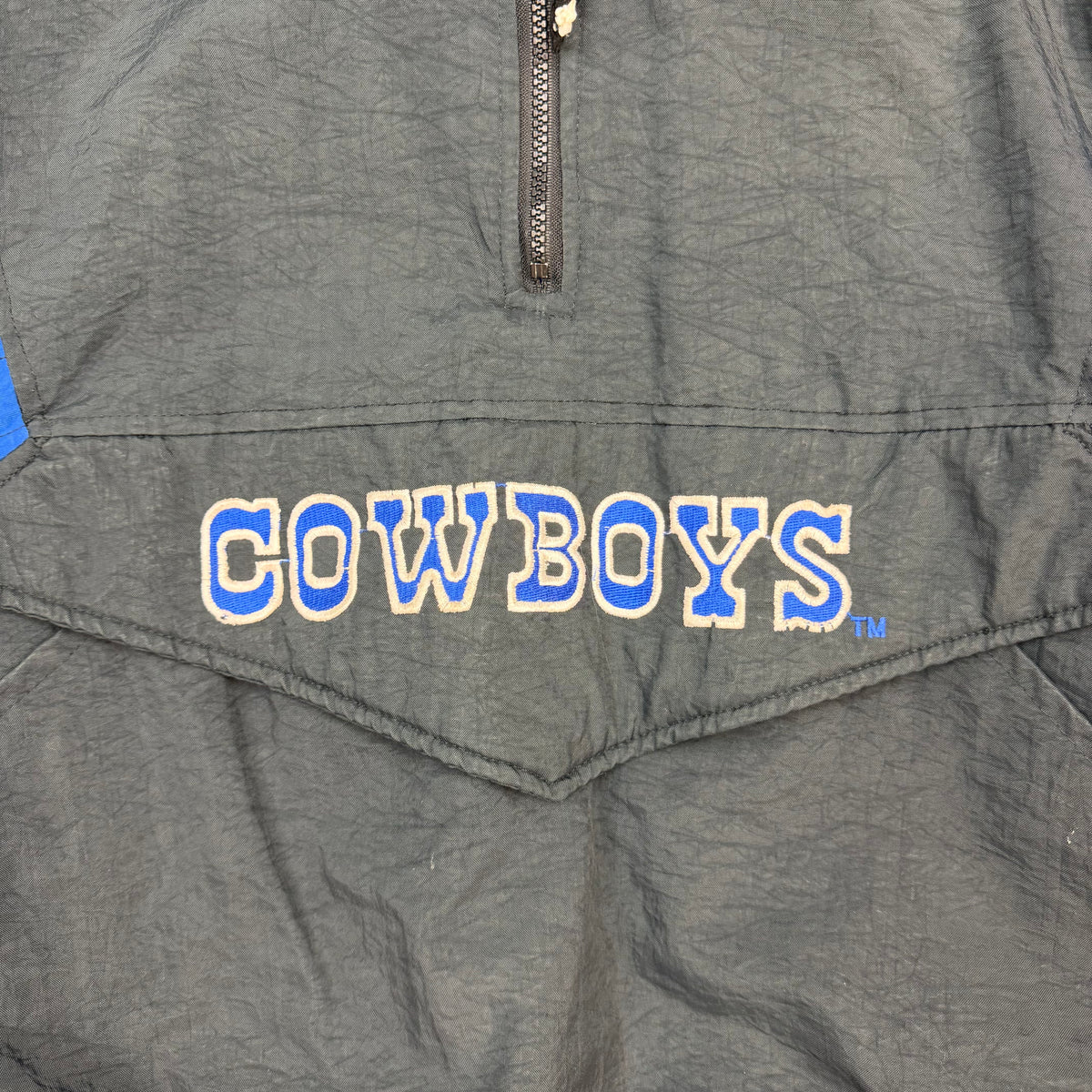 Vintage Starter Dallas Cowboys Quarter Zip Jacket Black