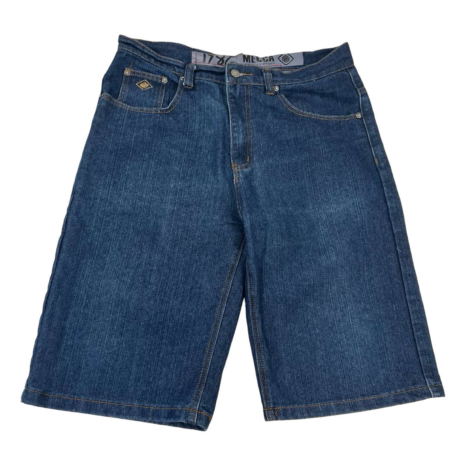 Mecca Dark Wash Embroidered Denim Shorts
