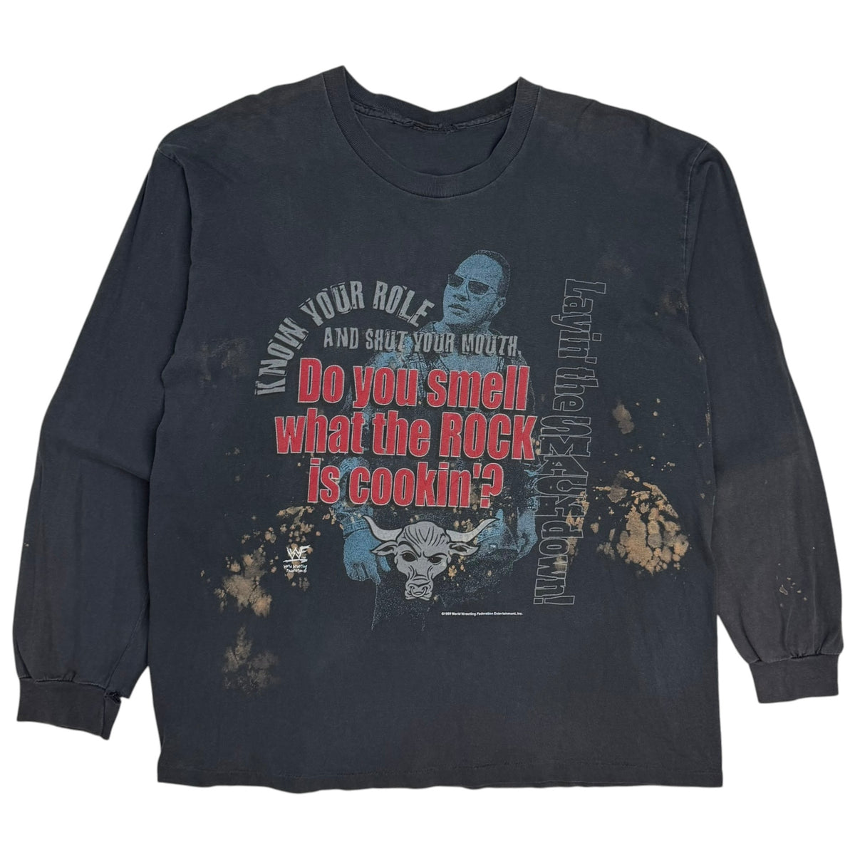 1999 WWF The Rock “Do You Smell What The Rock Is Cookin’?” Longsleeve Faded Black