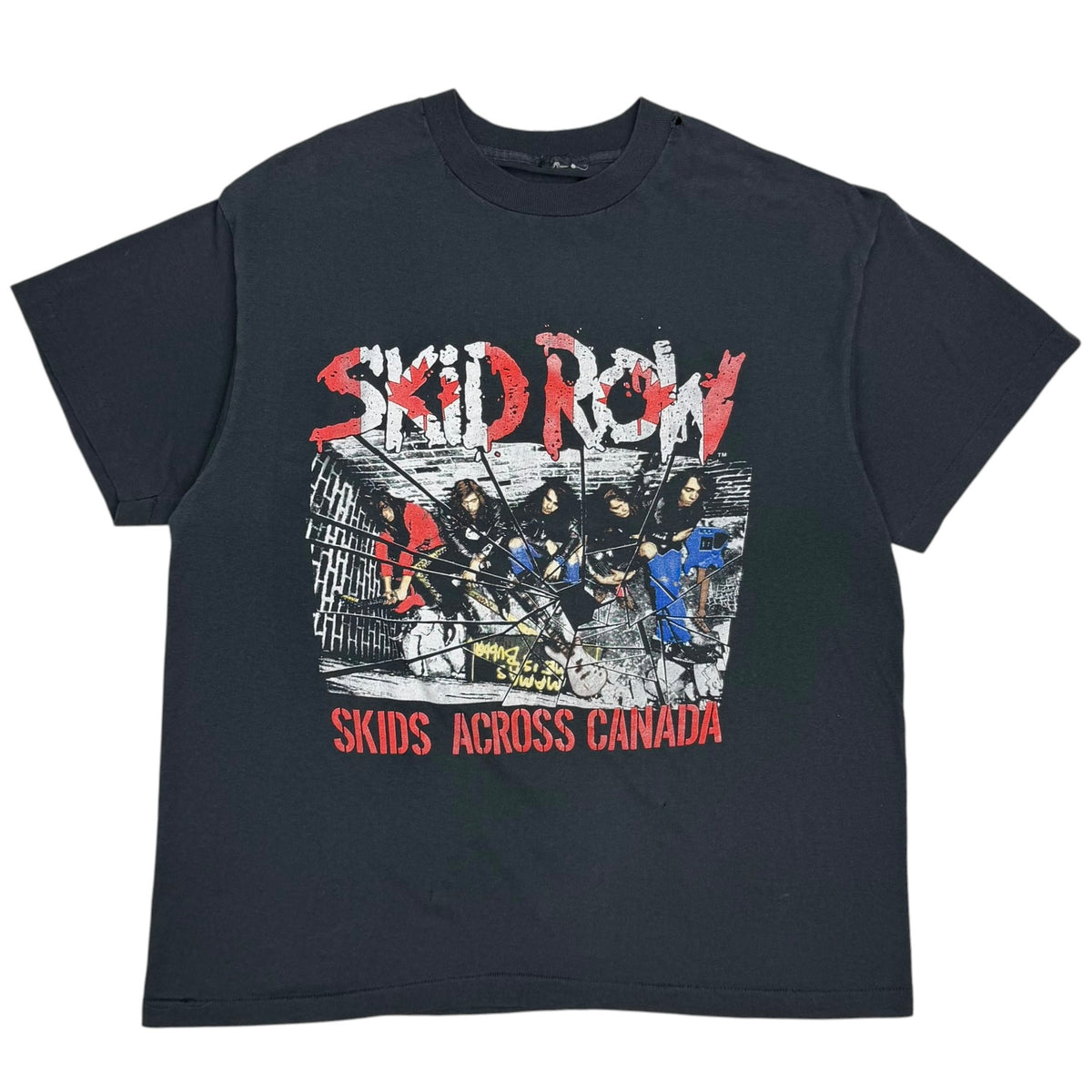 1989 Skid Row Skids Across Canada World Tour Tee Black