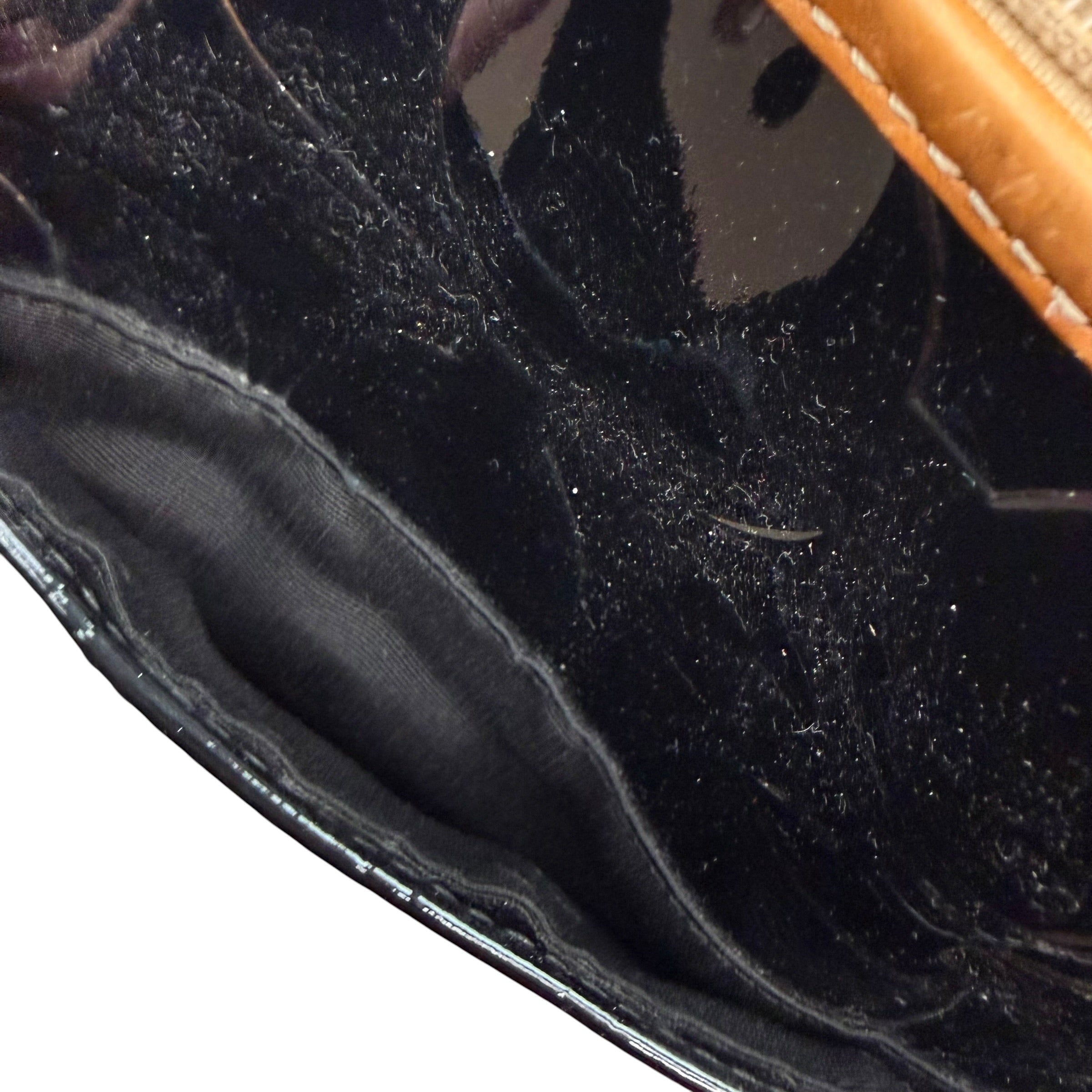 (W) Vintage Coach Peyton Embossed Signature Patent Leather Tote Bag