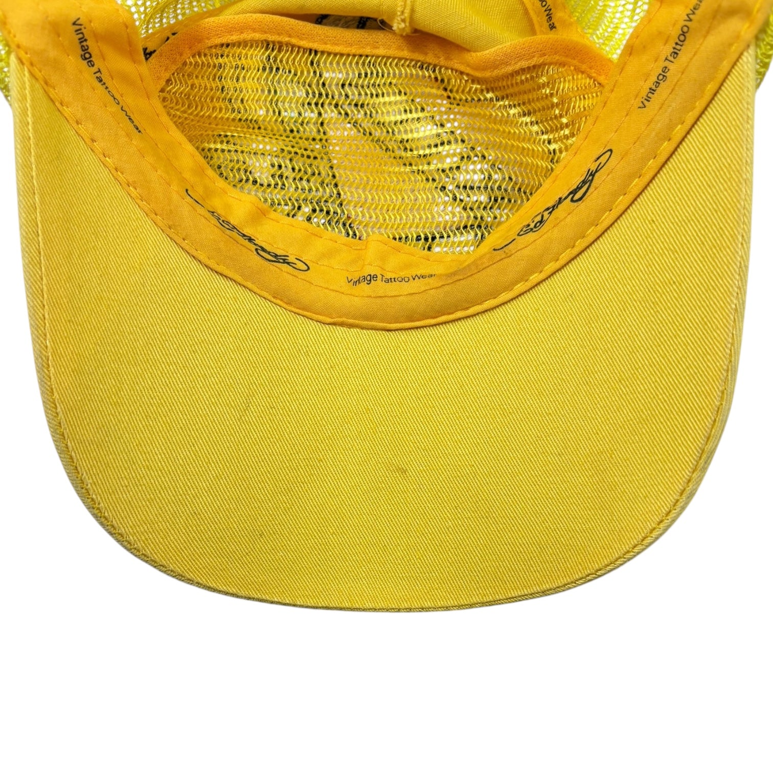 Vintage Ed Hardy Skull Snapback Trucker Hat Yellow
