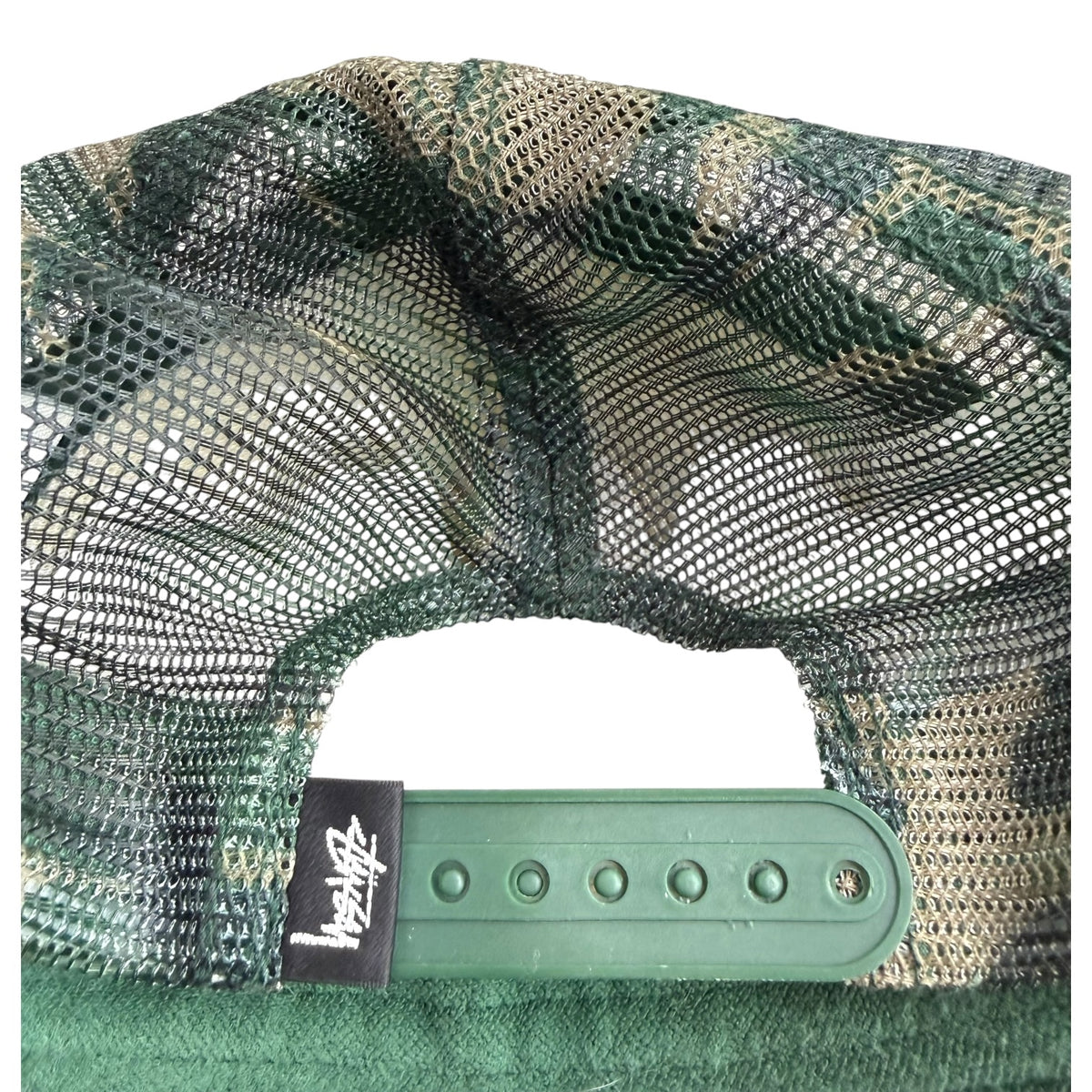 Stussy Mesh Trucker Big Basic Hat Woodland Camo