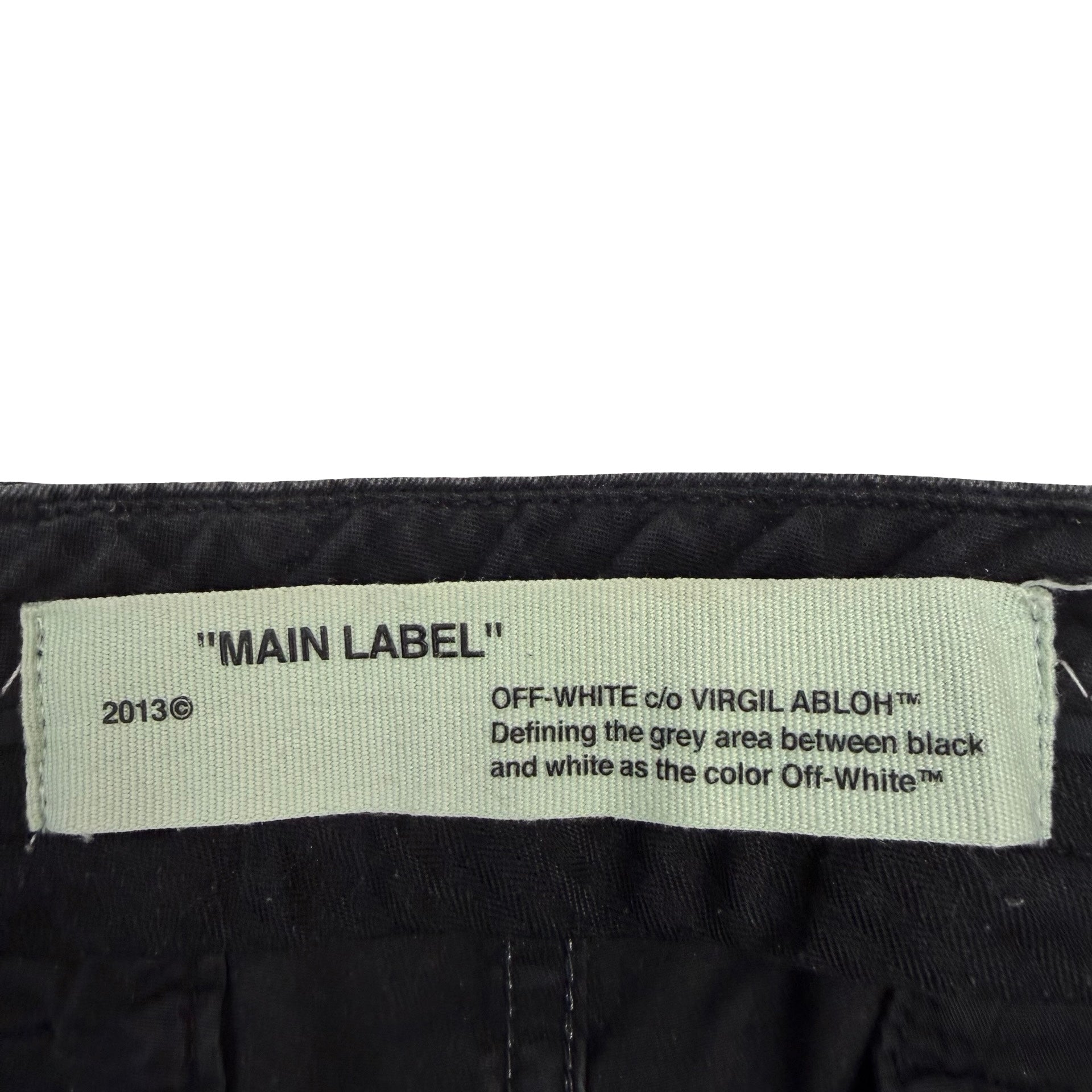 Off-White Diag Print Straight Leg Jeans Black
