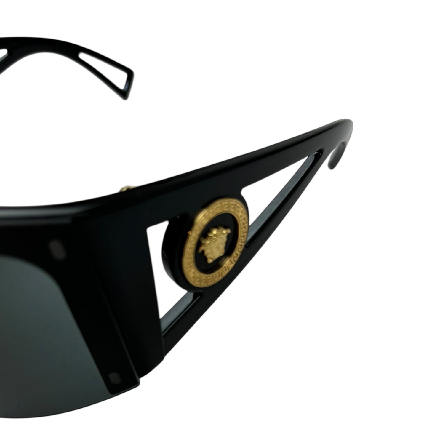 Versace Medusa Icon Shield Sunglasses Black/Gold