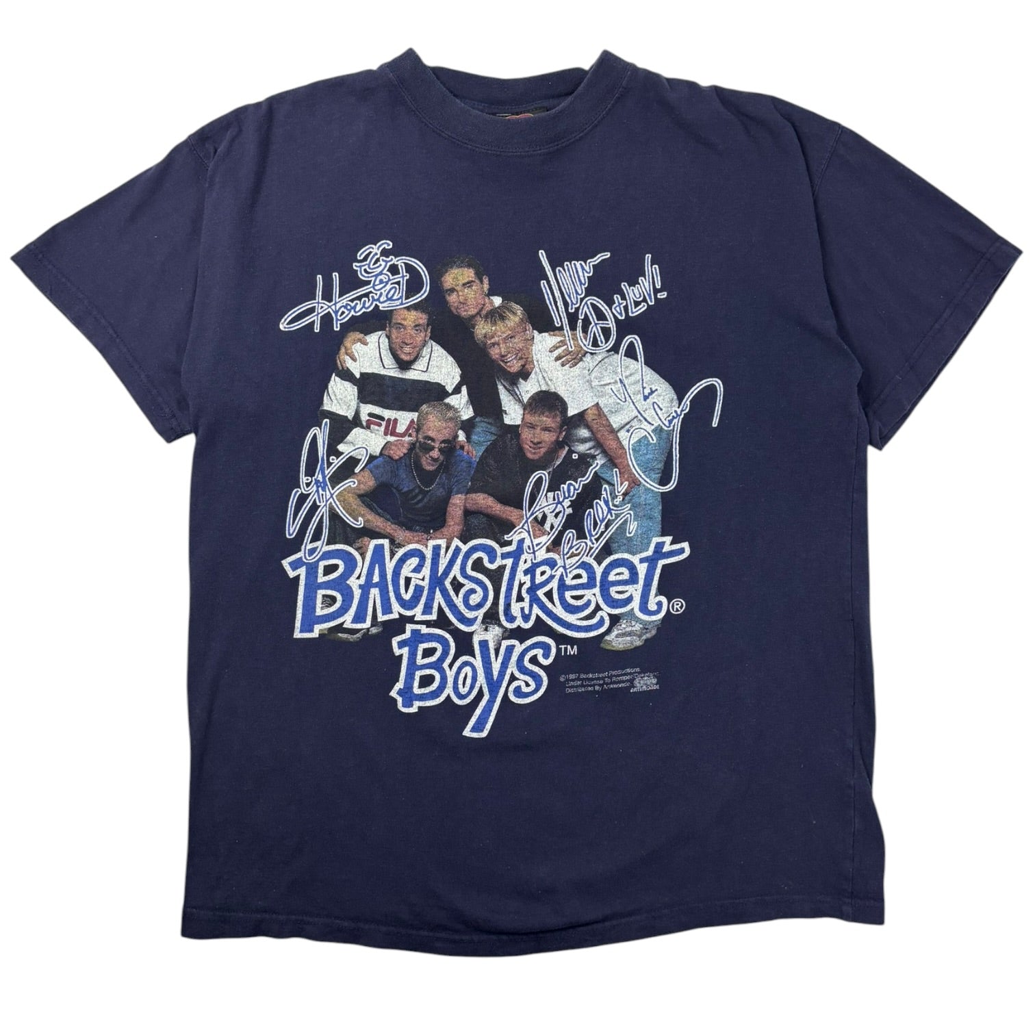 Backstreet Boys Tシャツ 1997 Backstreet Boys Portrait T-Shirt Navy