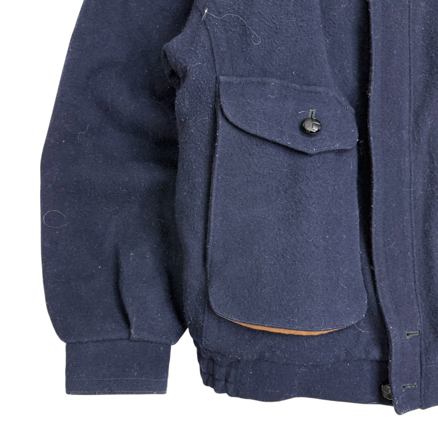 Vintage Wool Button Up Jacket Navy Blue