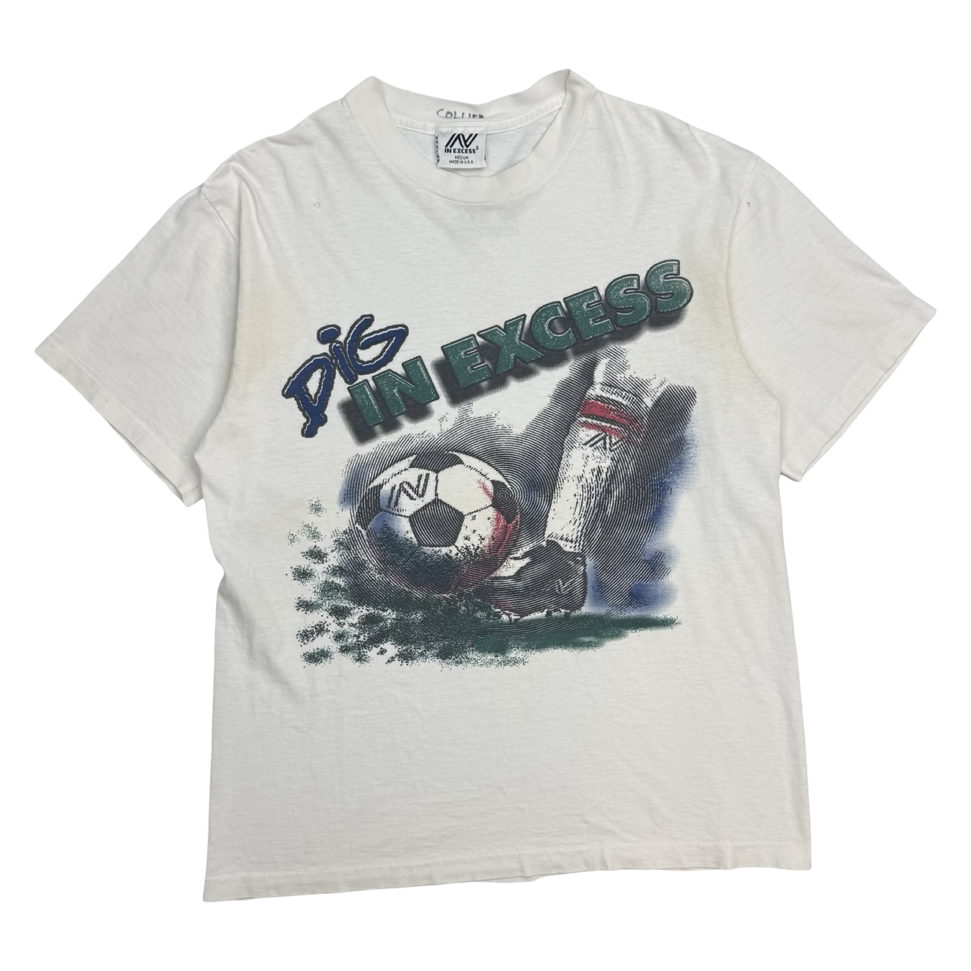 Vintage In Excess ‘Dig In Excess’ Soccer Tee White