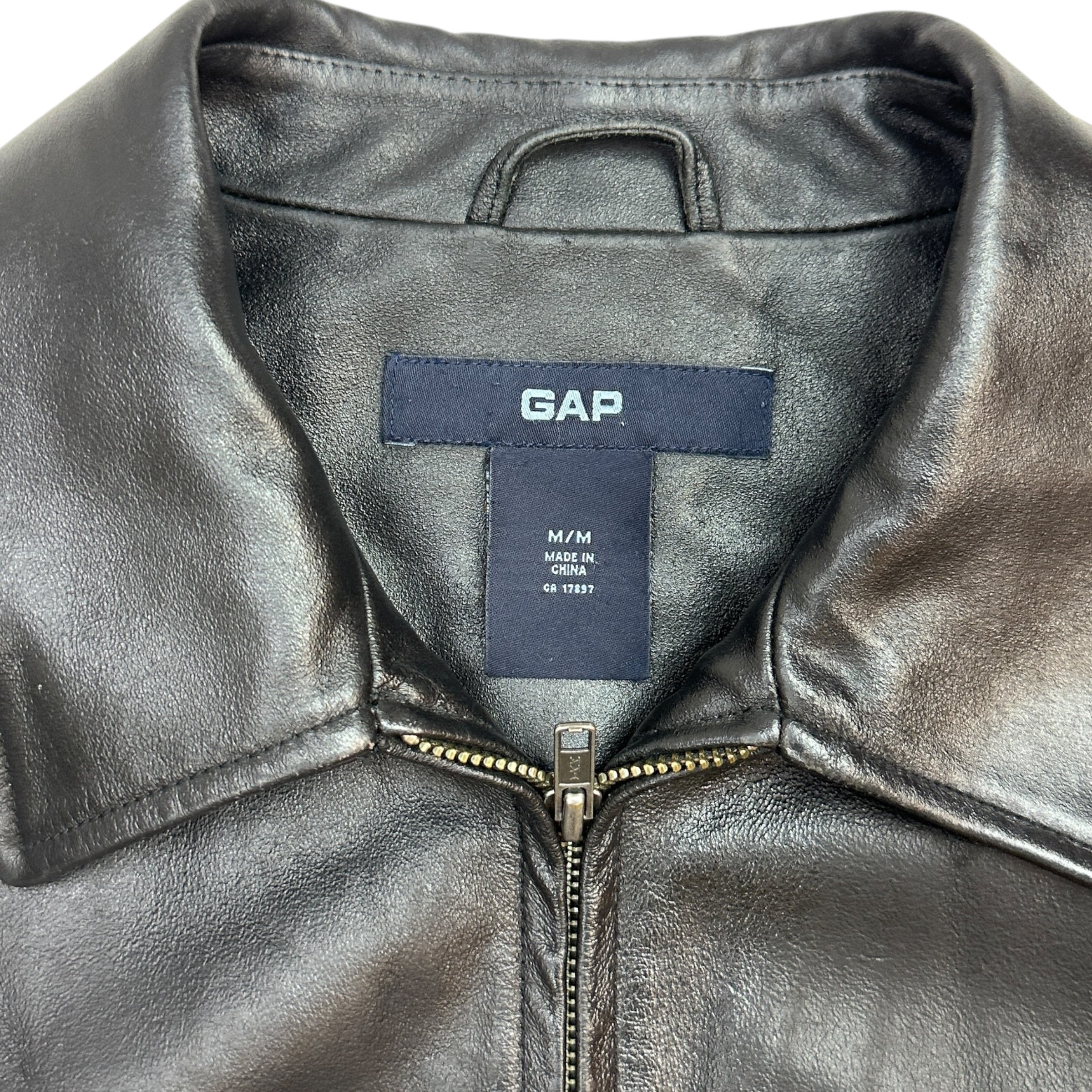 Vintage GAP Leather Straight Cut Jacket Black