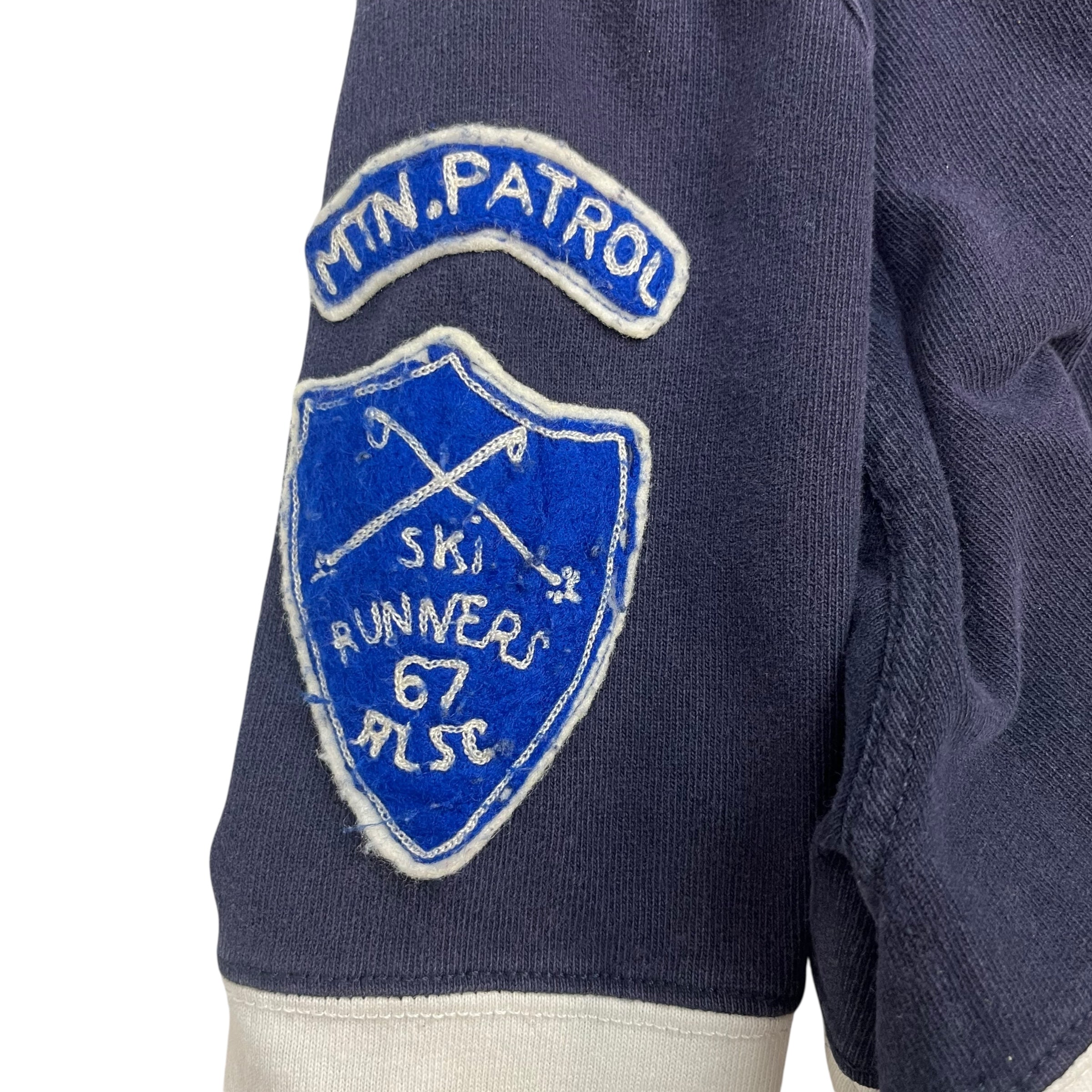 Vintage Polo Ralph Lauren Hooded Rugby Shirt Navy Blue/White
