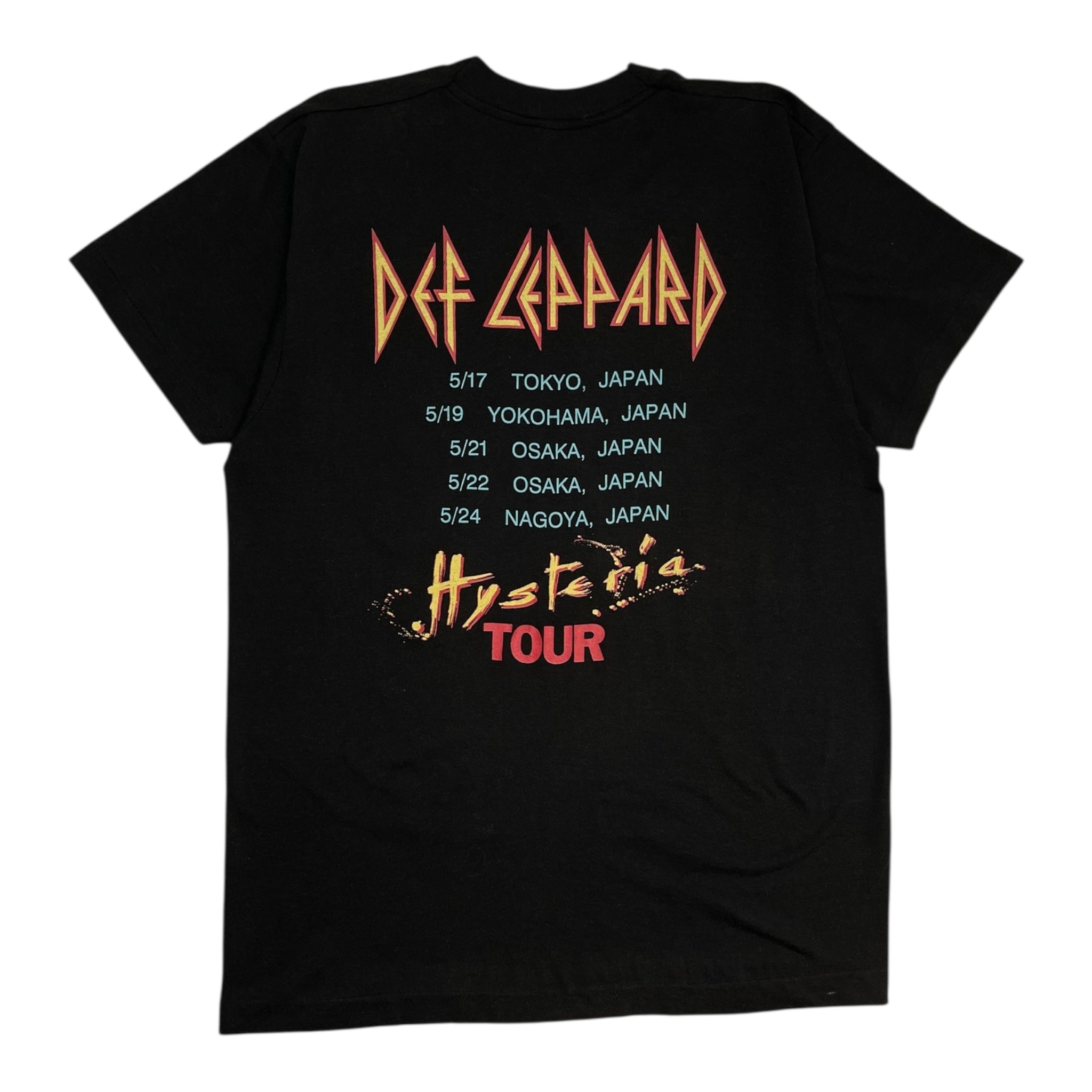 1987 Def Leppard ‘Japan Hysteria Tour’ Thin Cotton T-Shirt Black