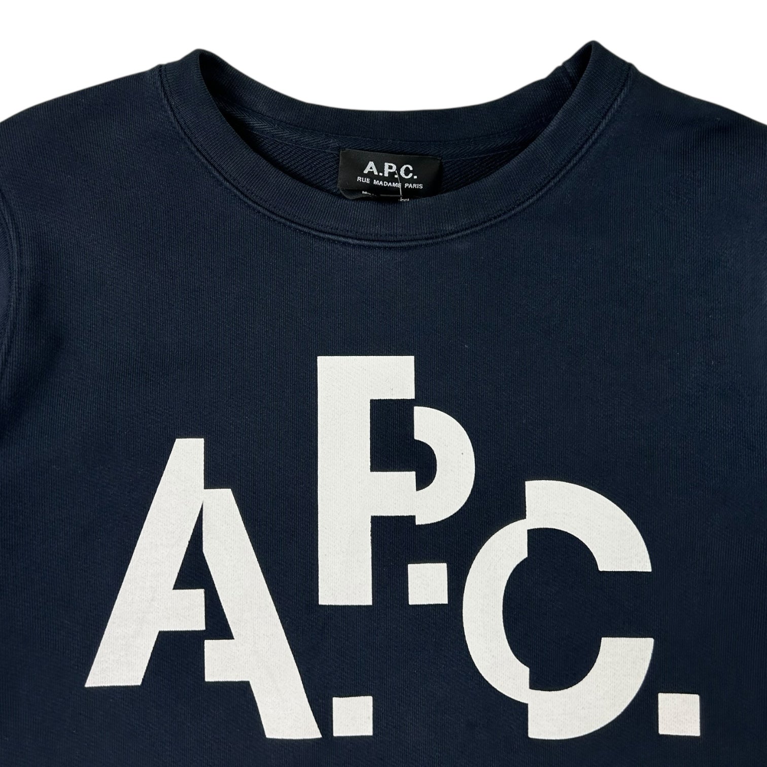 A.P.C. Decale or V.P.C. Logo Crewneck Navy