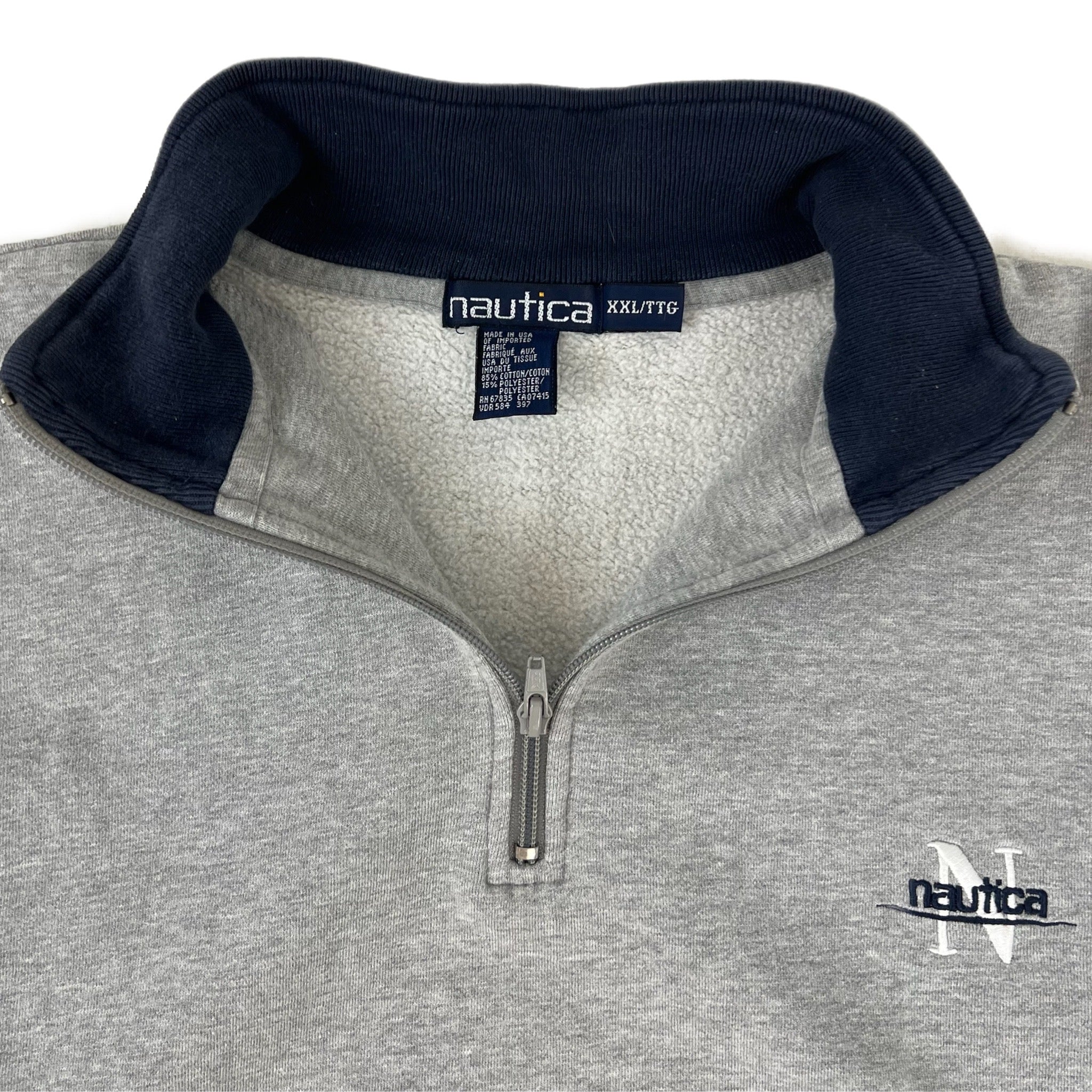 Vintage Nautica Quarter Zip Grey