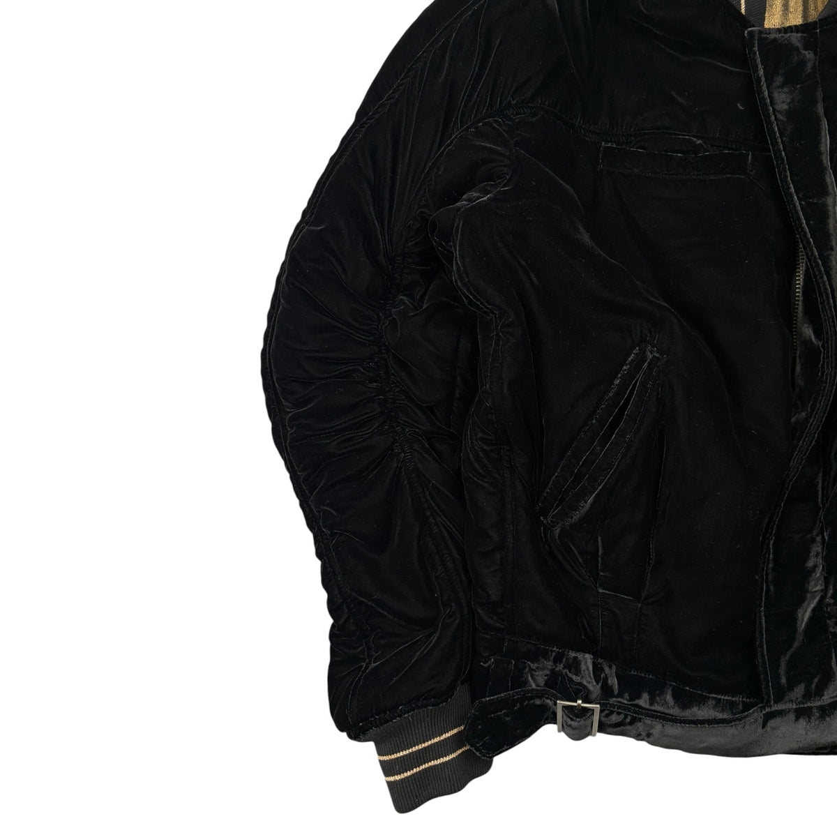 Heider Ackermann FW16 Crushed Velvet Bomber Jacket Black
