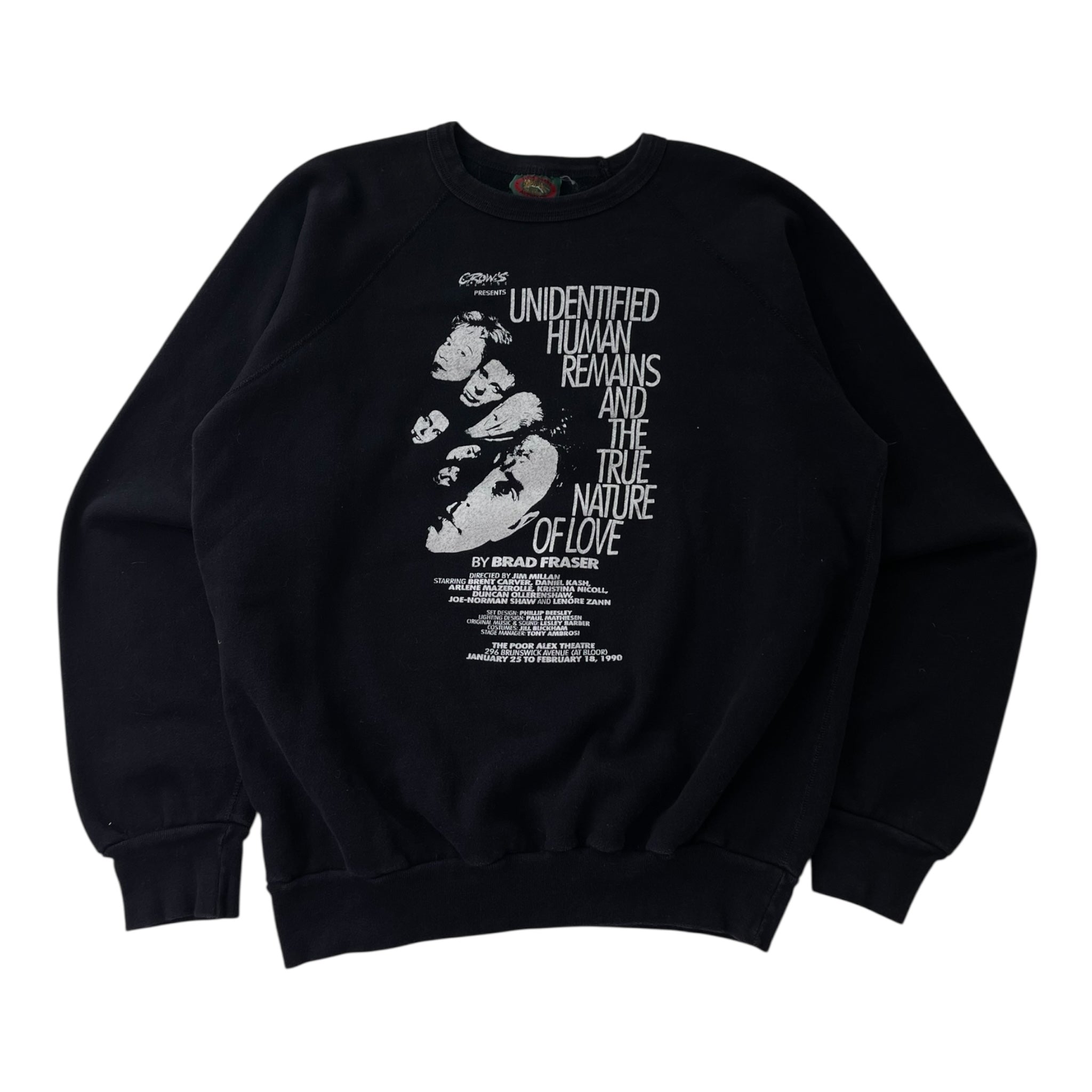 Vintage Crow’s Theatre Unidentified Human Remains and The Nature of Love Black Crewneck