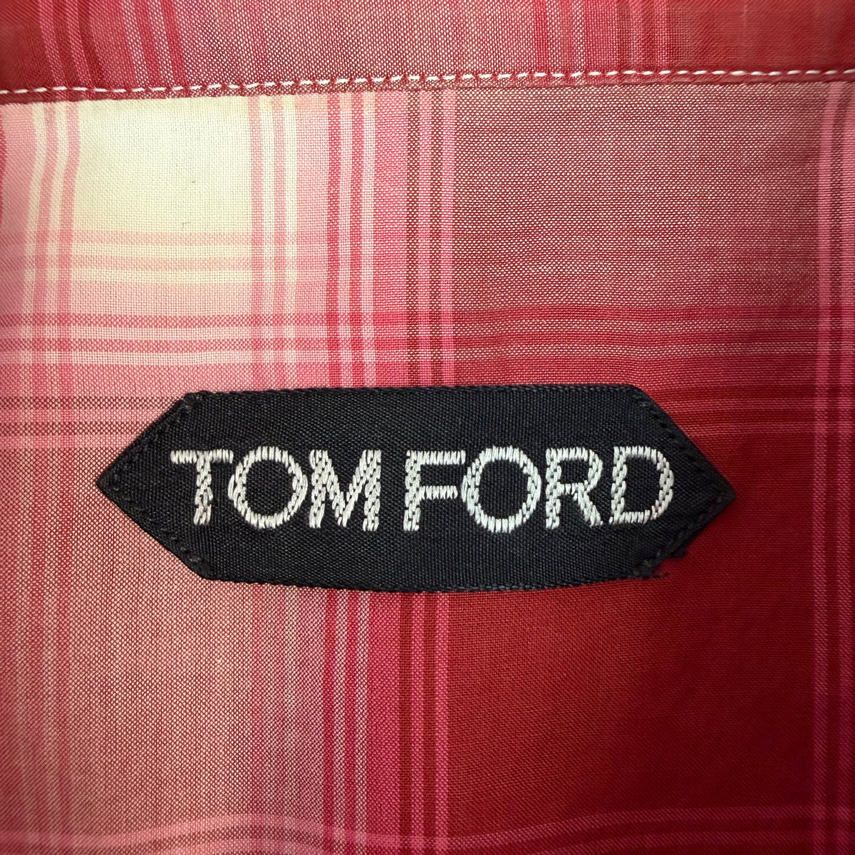 Tom Ford Western Plaid Snap Button Flannel Red
