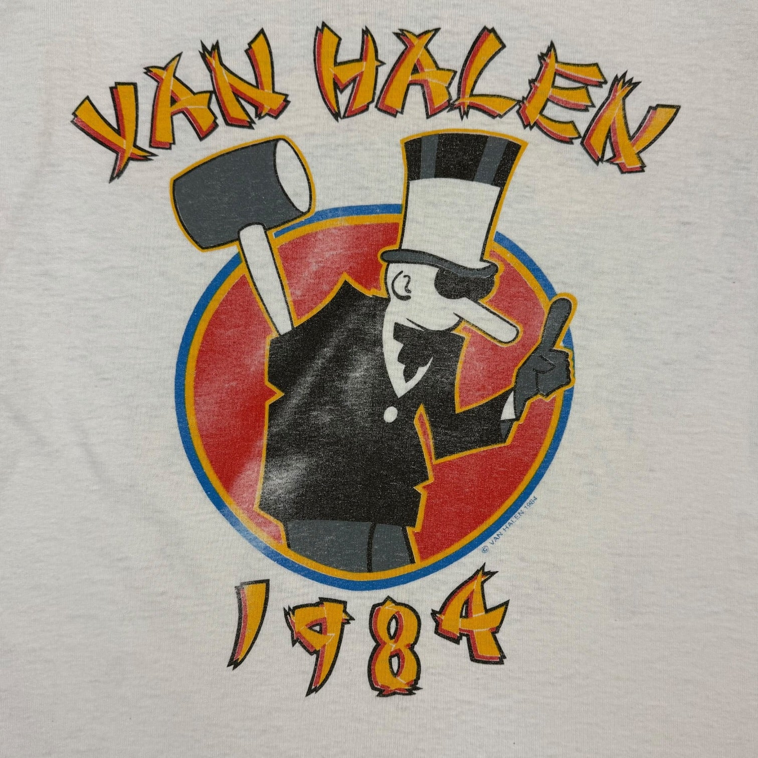1984 Van Halen Tour Of The World Raglan Tee Black/White
